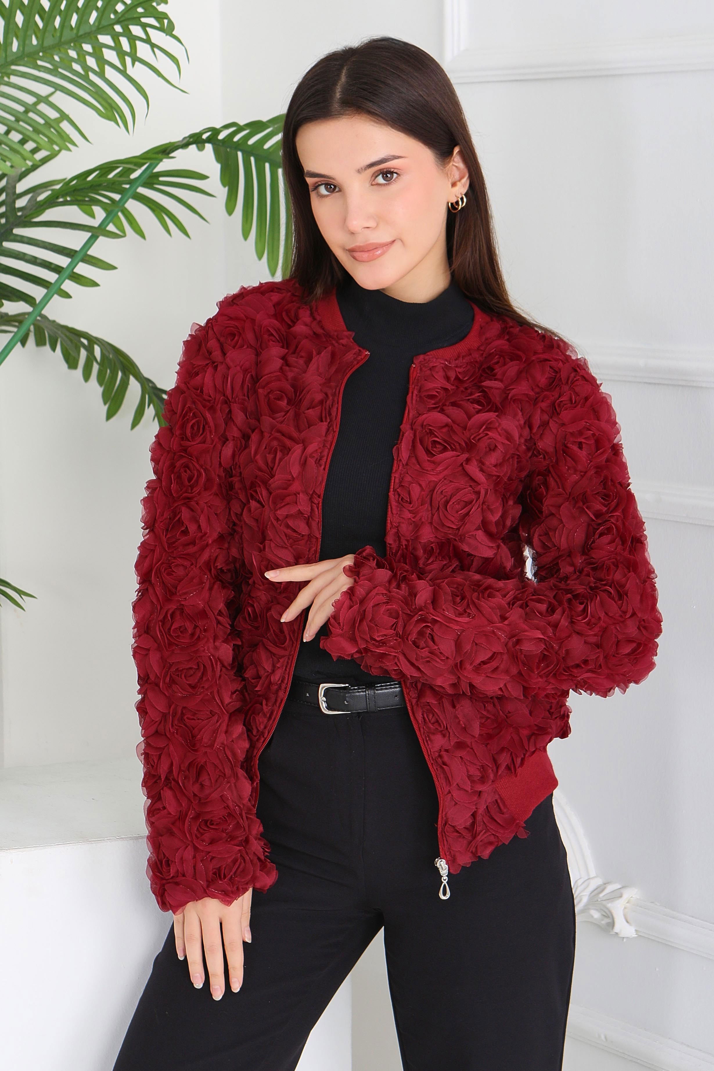 Güllü Tül Mont - 28014-BORDO - 1