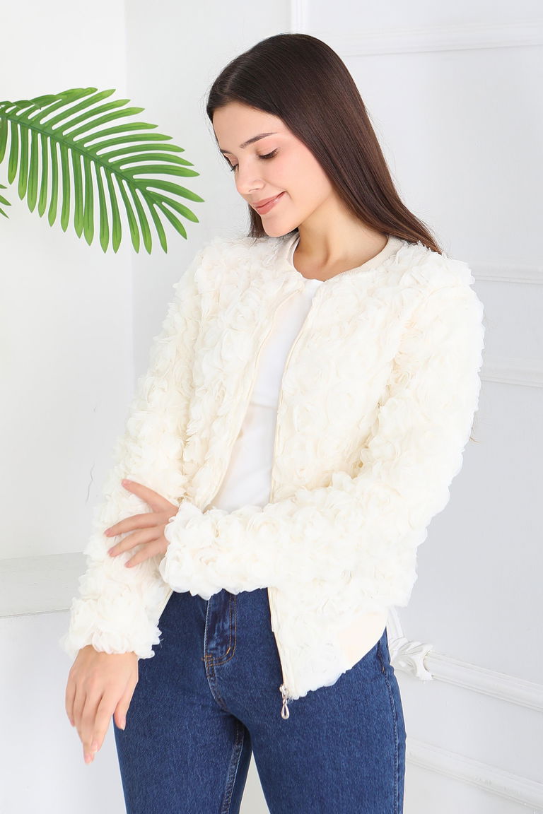 Güllü Tül Mont - 28014-KREM - TOFİSA