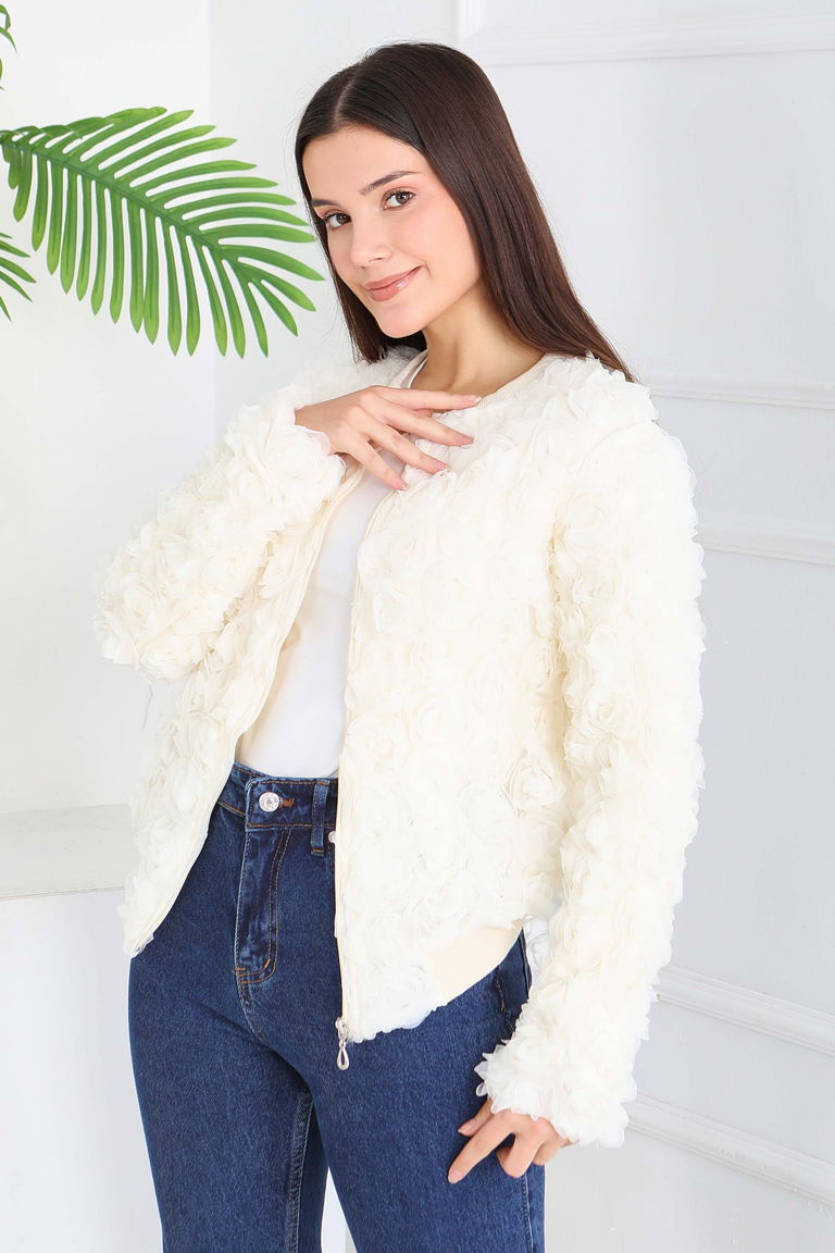 Güllü Tül Mont - 28014-KREM - TOFİSA