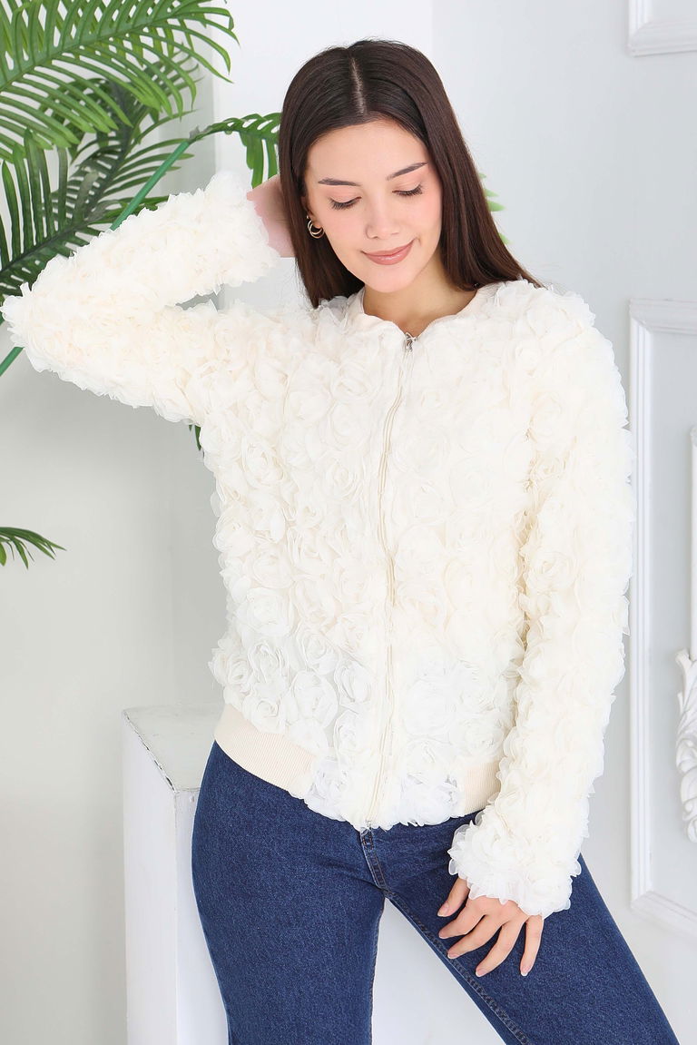 Güllü Tül Mont - 28014-KREM - TOFİSA