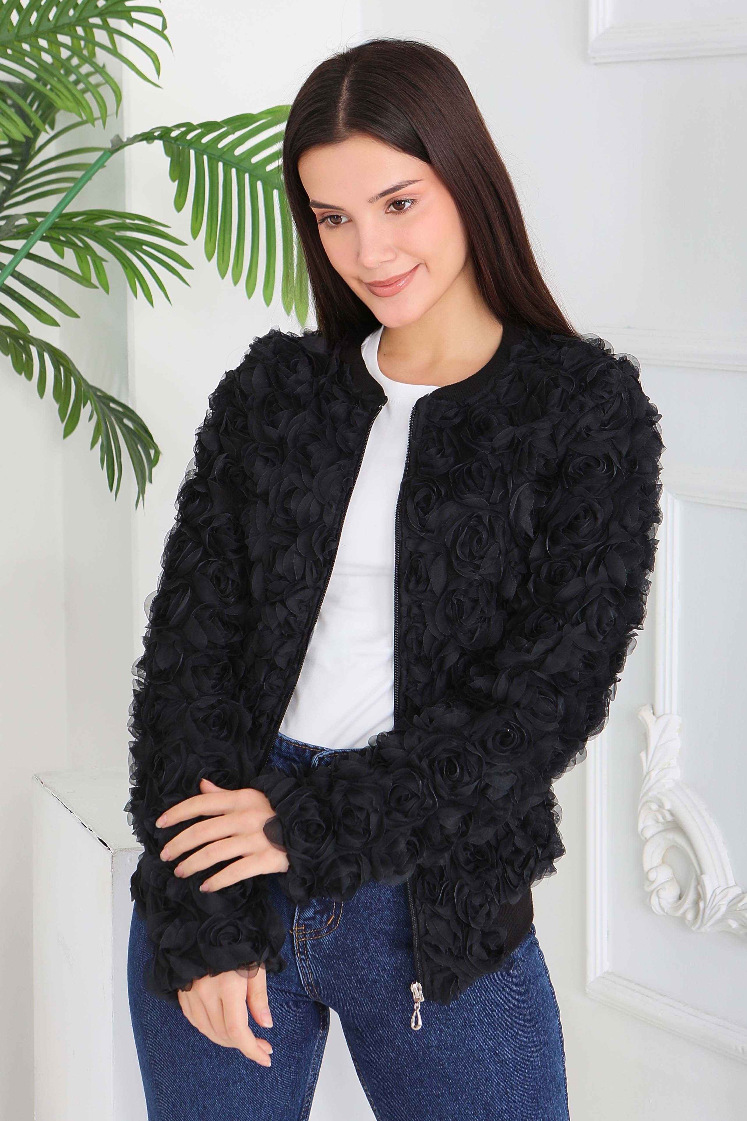 Güllü Tül Mont - 28014-SIYAH - 2