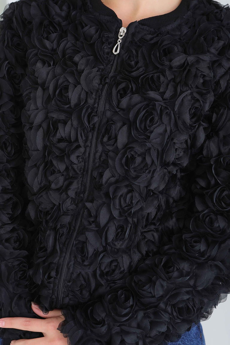 Güllü Tül Mont - 28014-SIYAH - TOFİSA