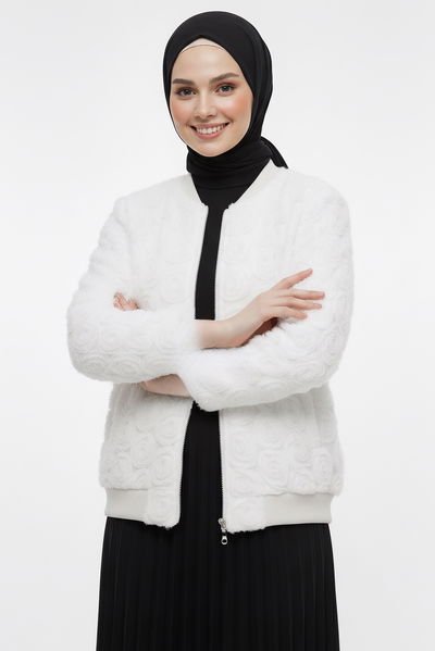 Güllü Tül Mont - 28026-BEYAZ 