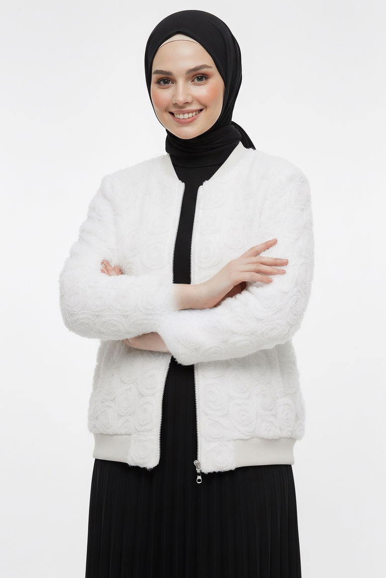 Güllü Tül Mont - 28026-BEYAZ - TOFİSA