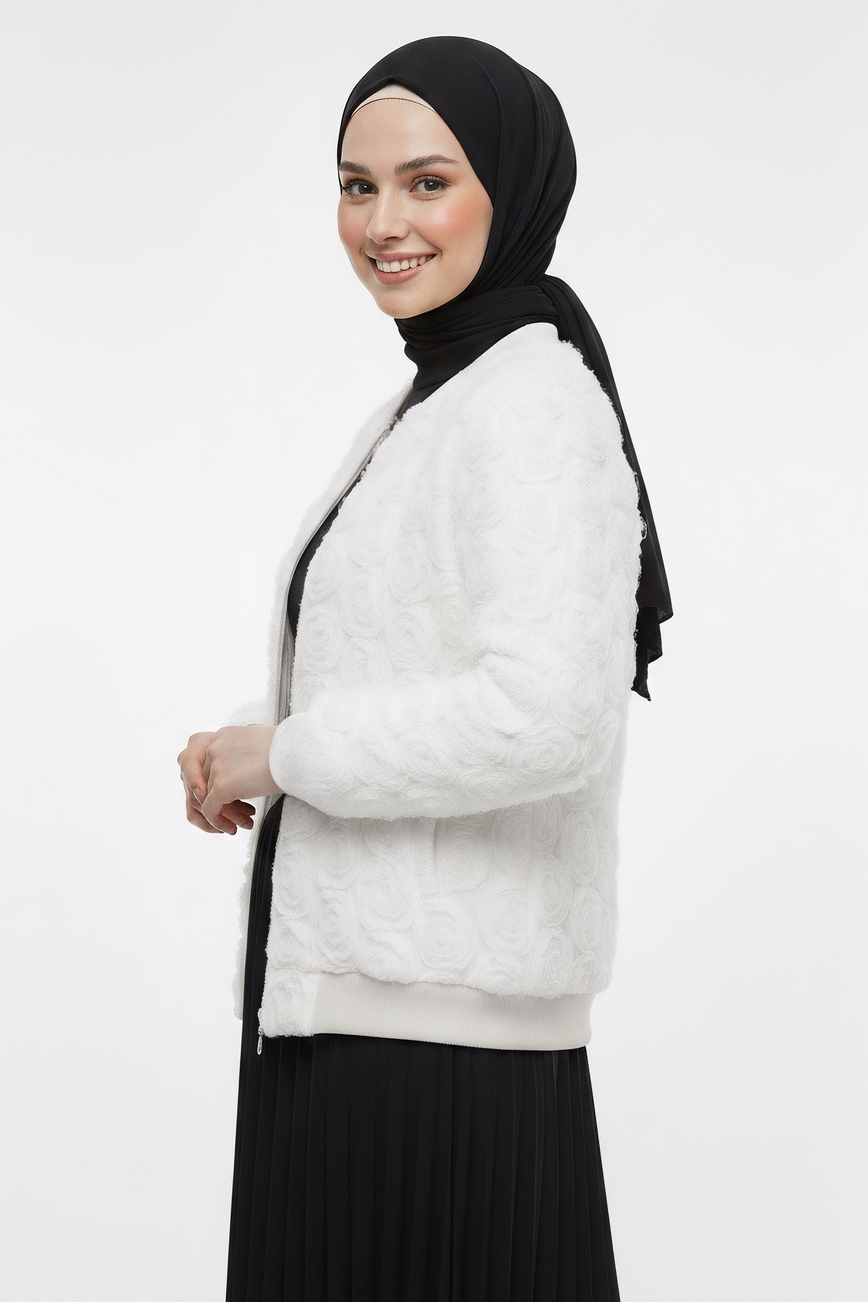 Güllü Tül Mont - 28026-BEYAZ - 2