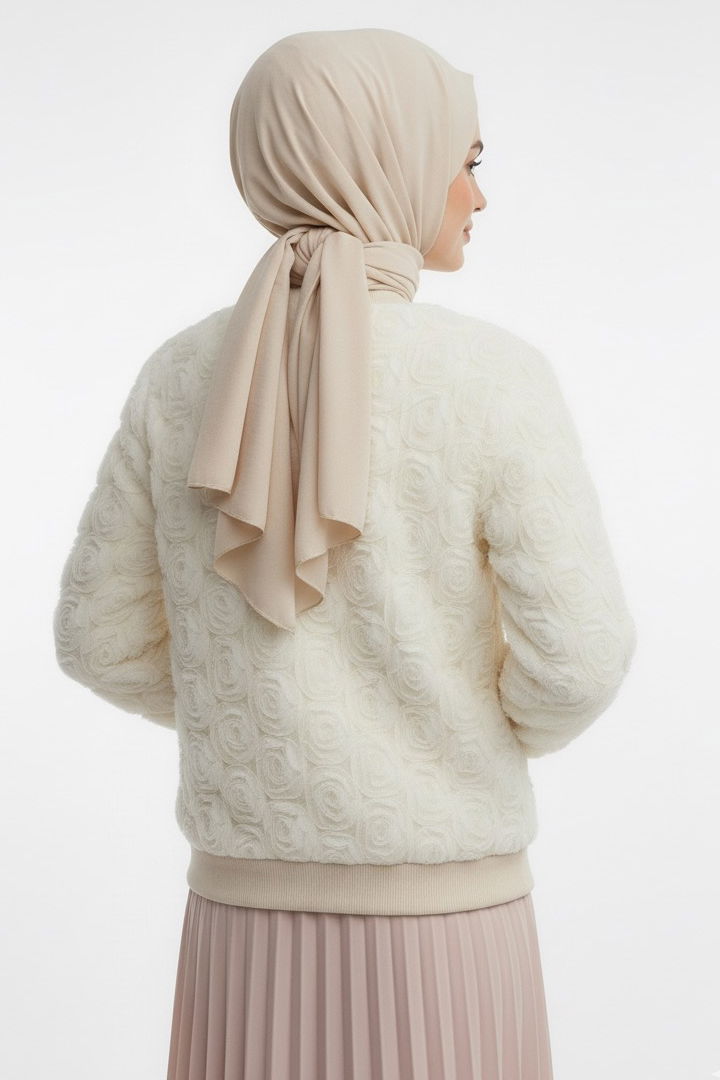 Güllü Tül Mont - 28026-KREM - TOFİSA