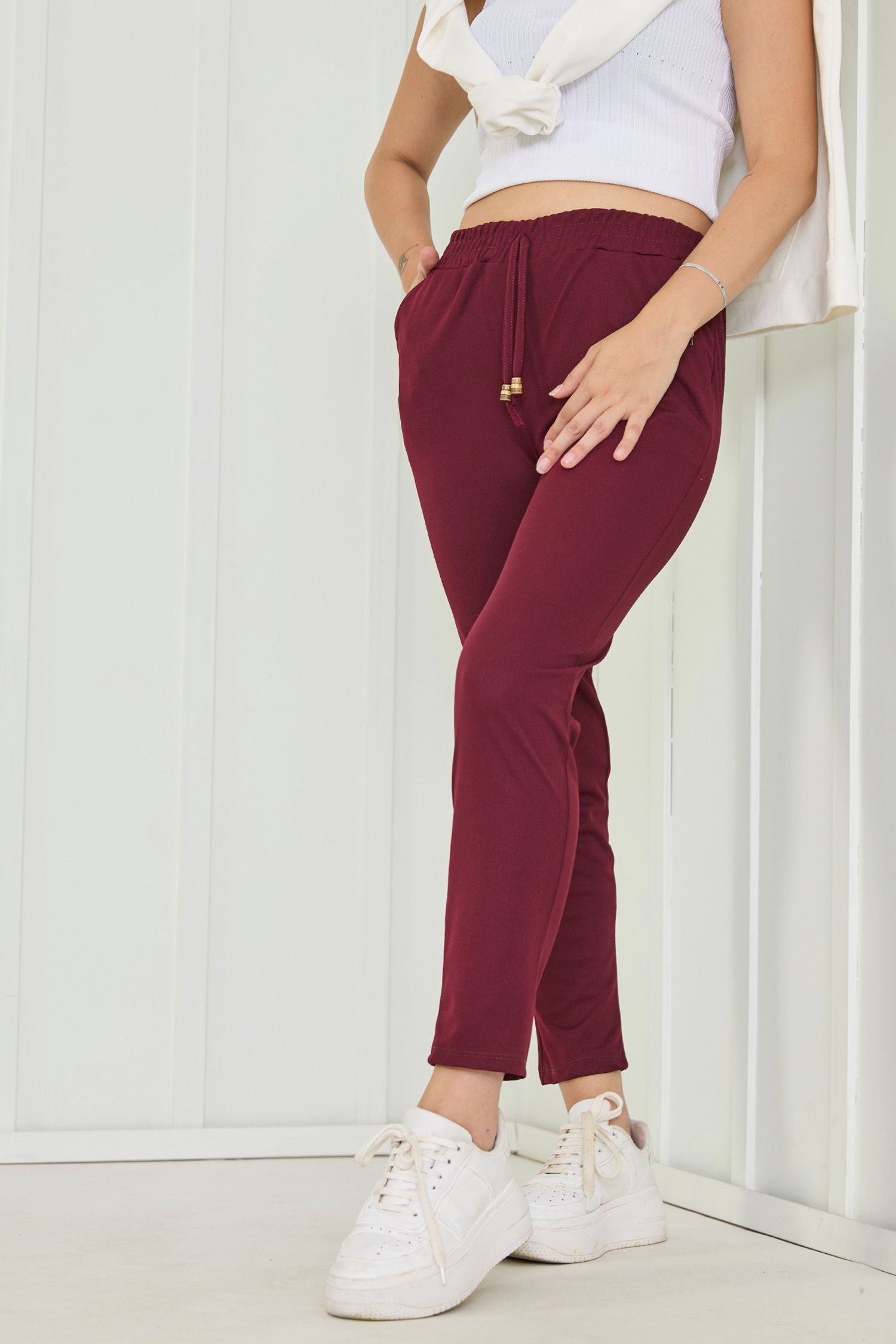 Havuç Pantolon Bordo - 27076 - 8