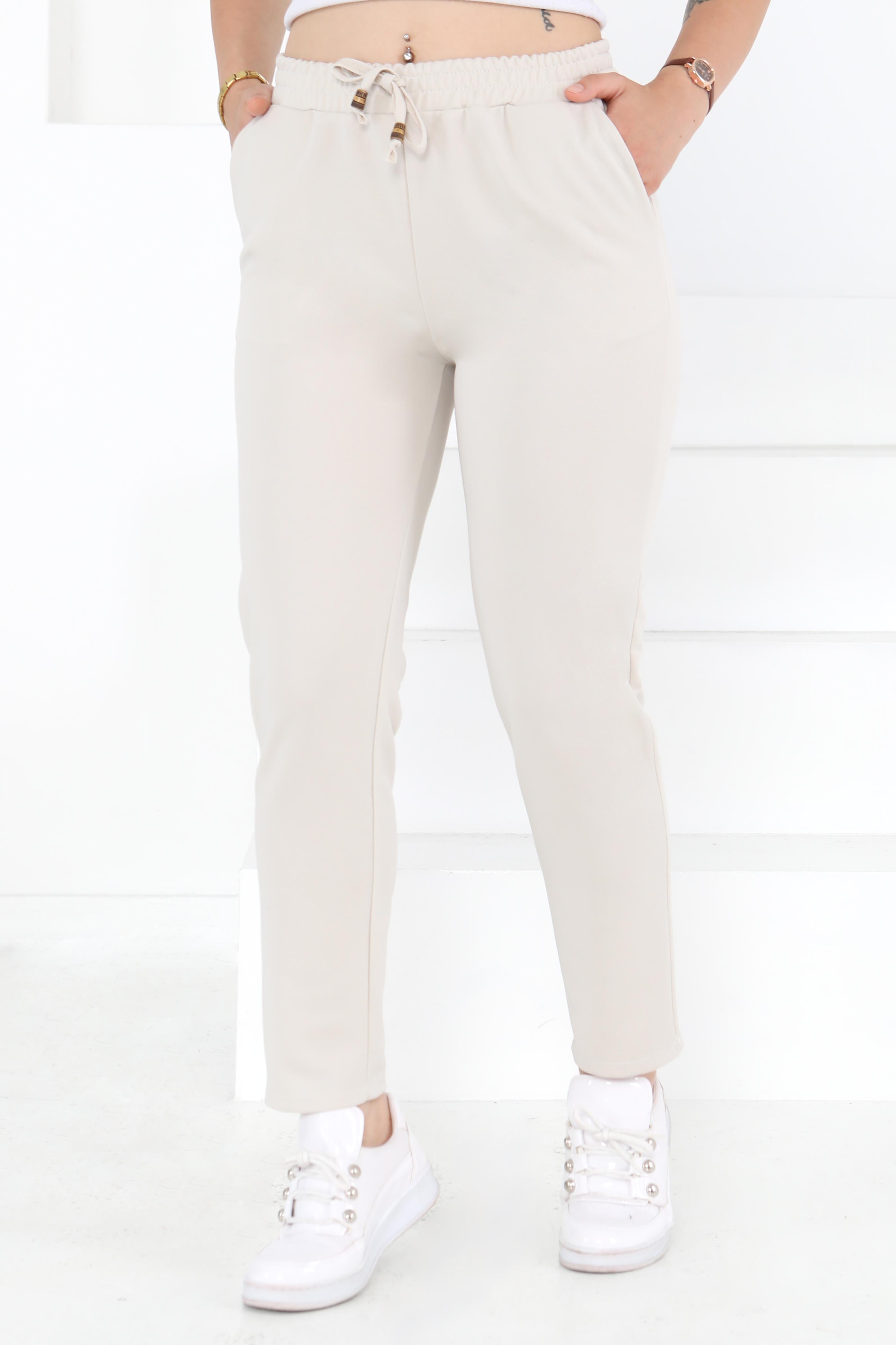 Havuç Pantolon Krem - 27076 - 2