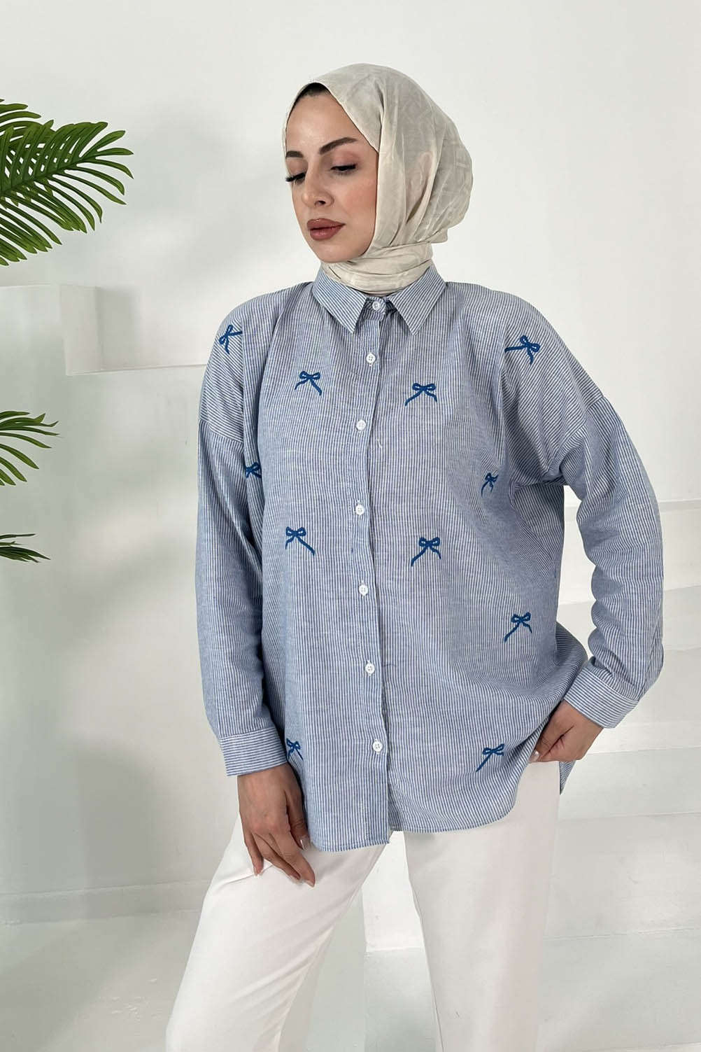 İncili Gömlek Bebe Mavi - 27033 - 1