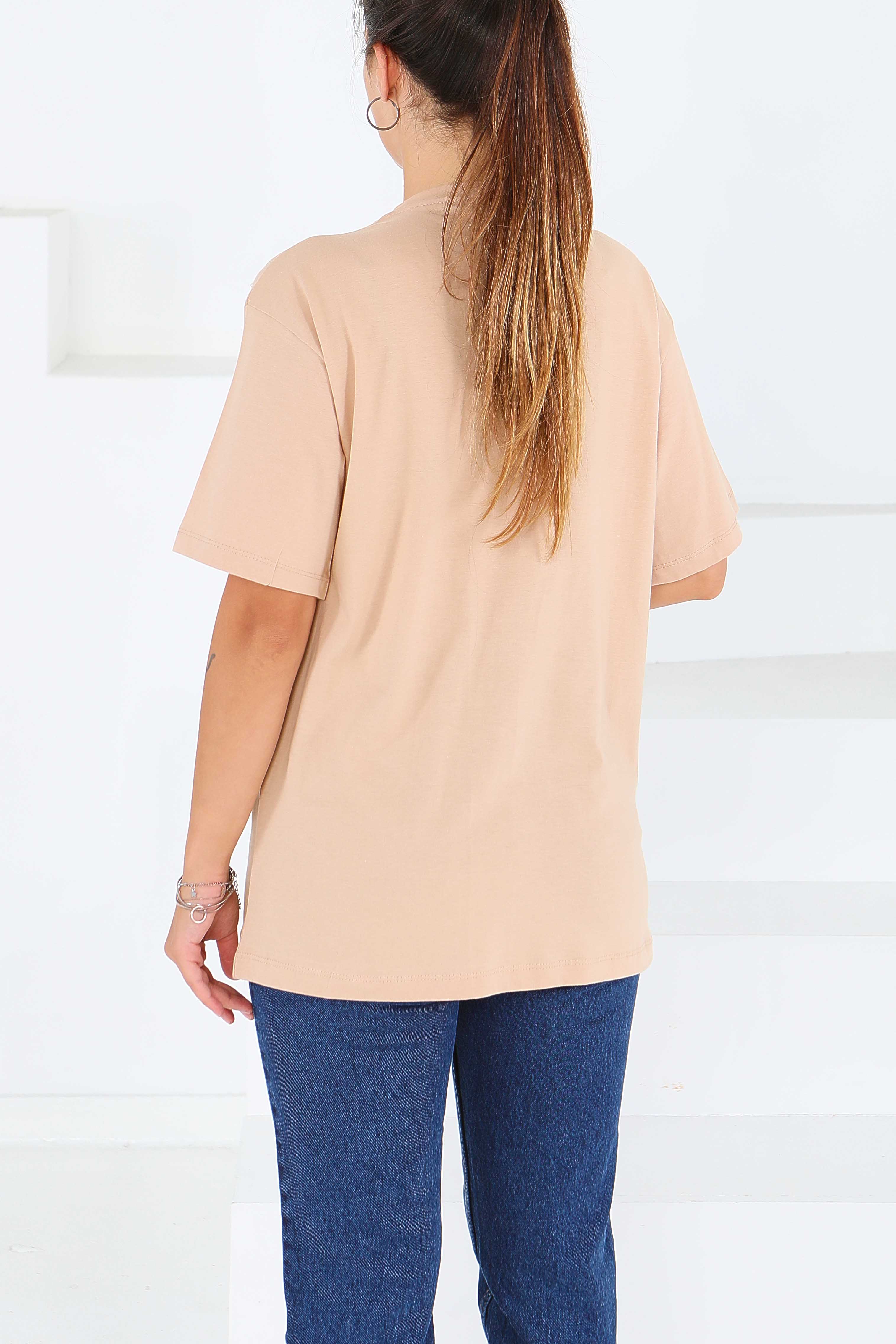 İncili Kısa Kollu T-Şhirt - 27543 - 3