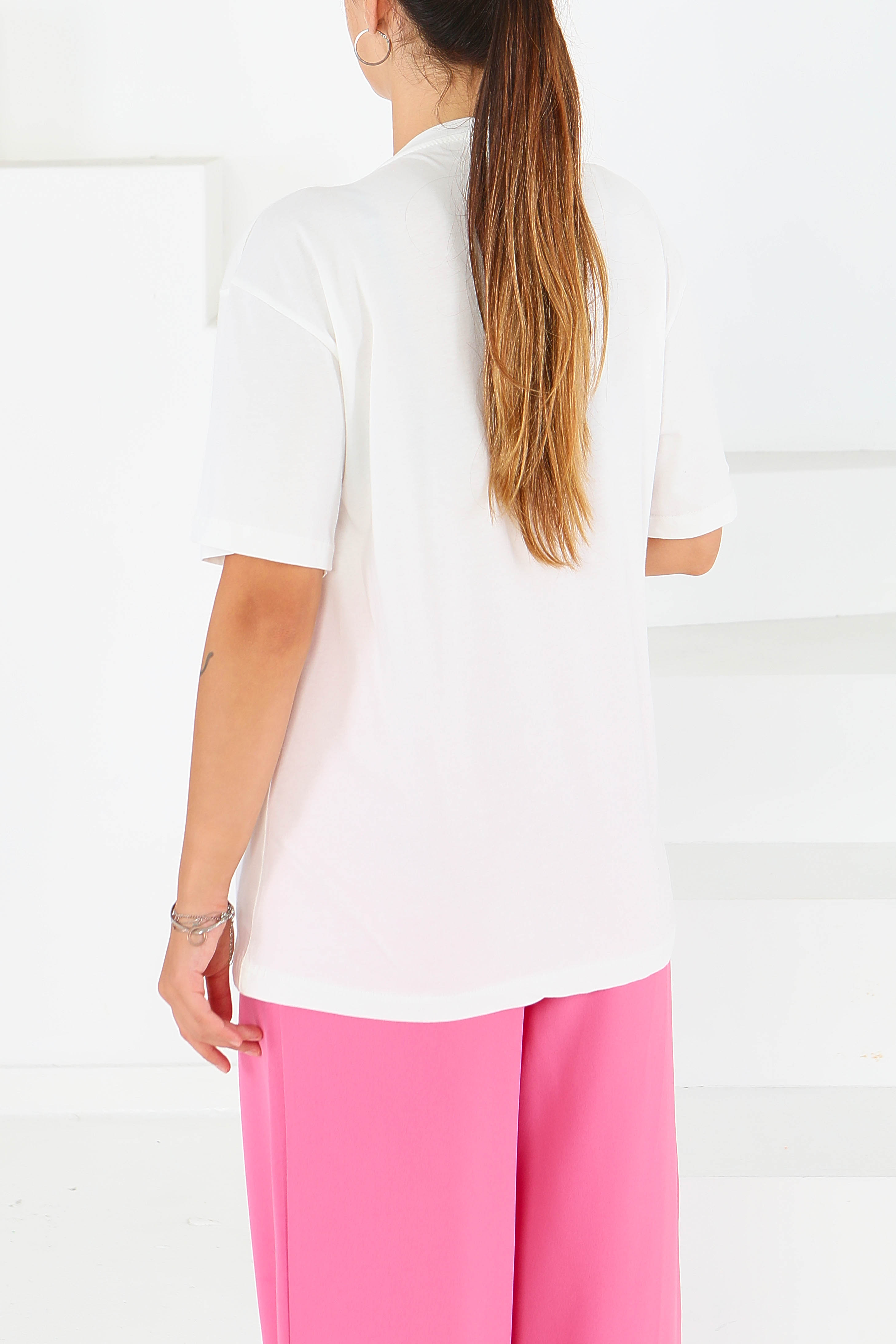 İncili Kısa Kollu T-Şhirt - 27574 - 4