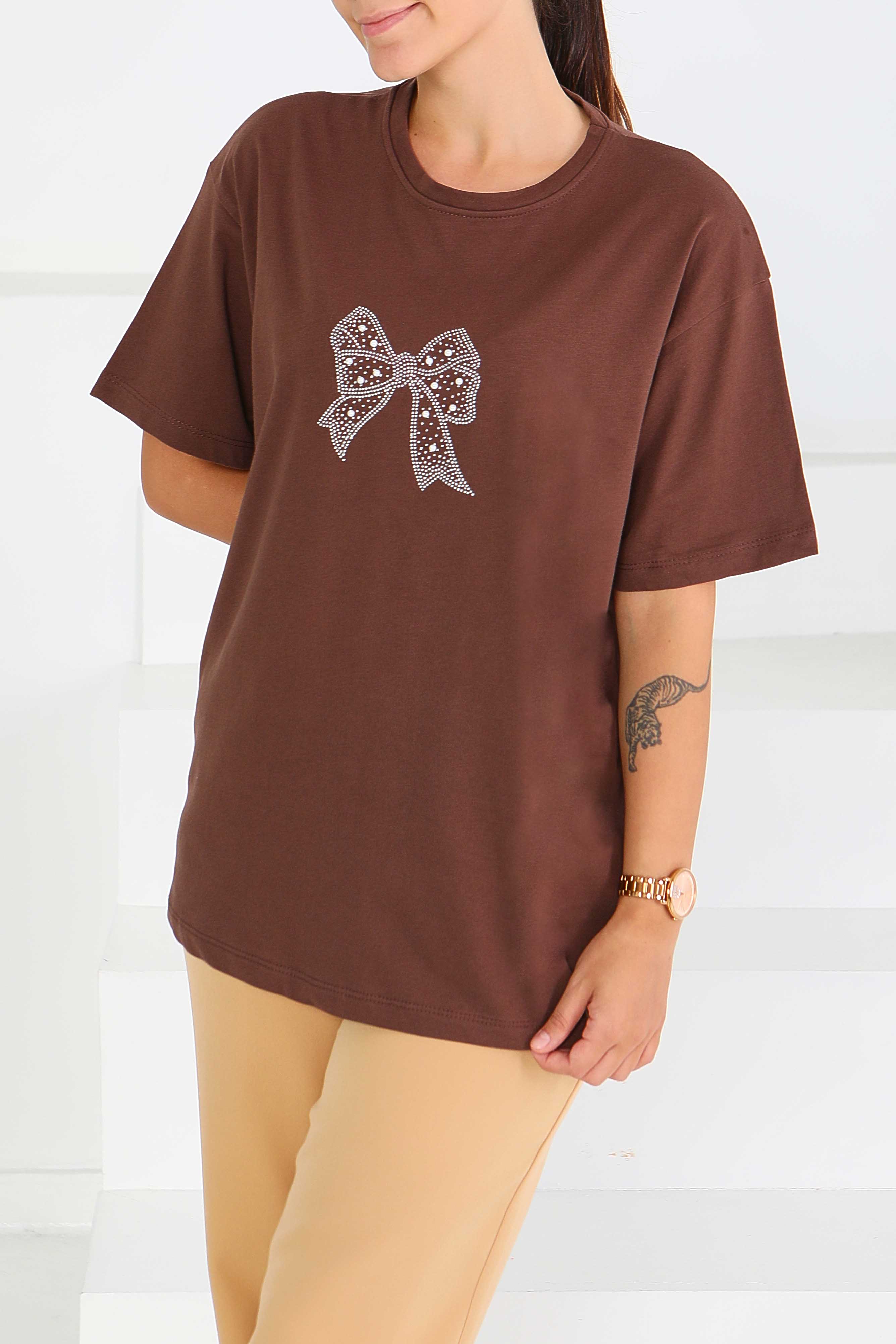 İncili Kısa Kollu T-Şhirt - 27574 - 2