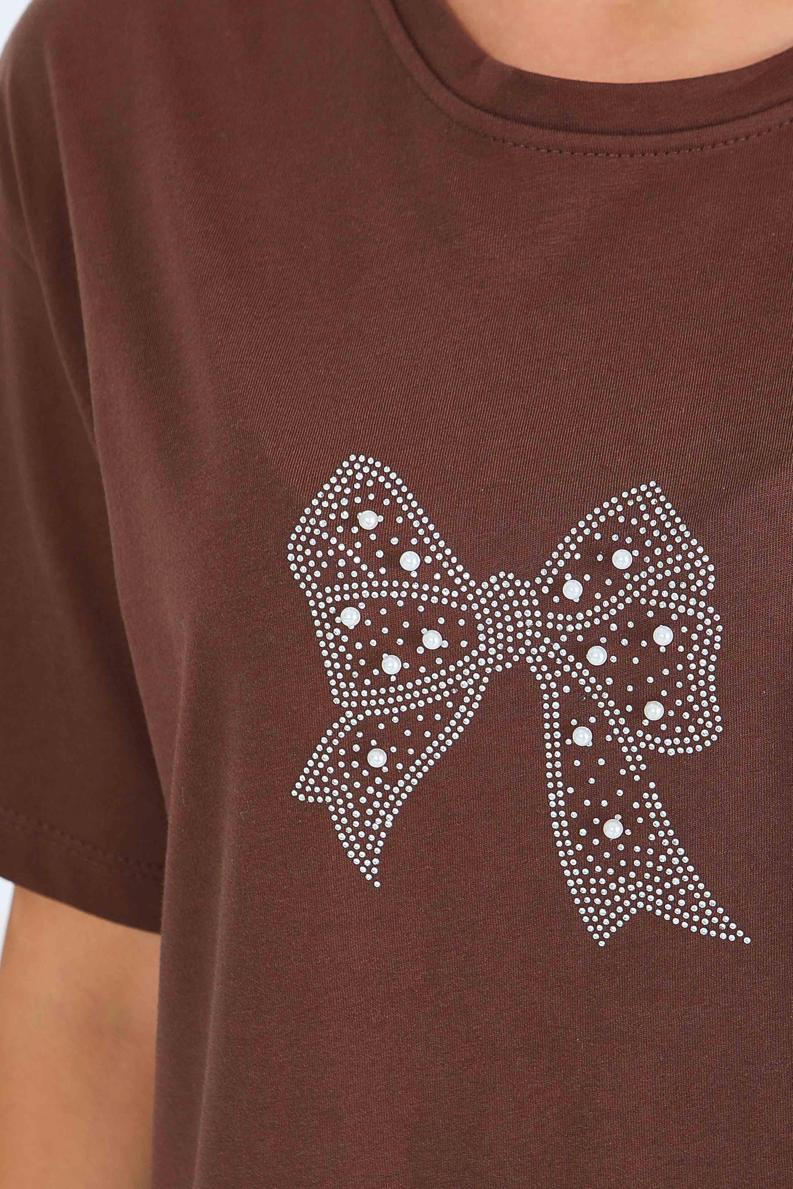 İncili Kısa Kollu T-Şhirt - 27574 - 3