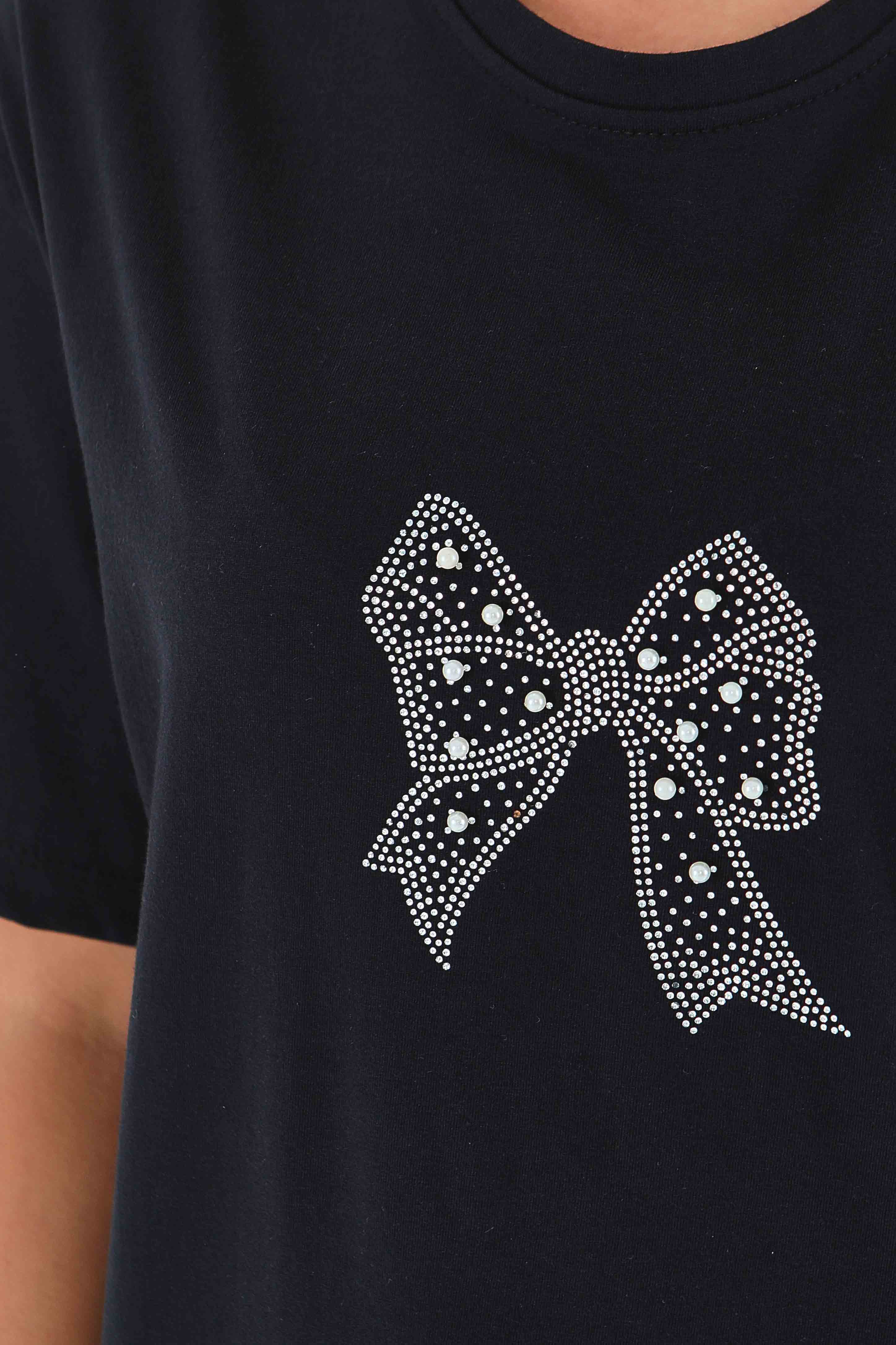 İncili Kısa Kollu T-Şhirt - 27574 - 3