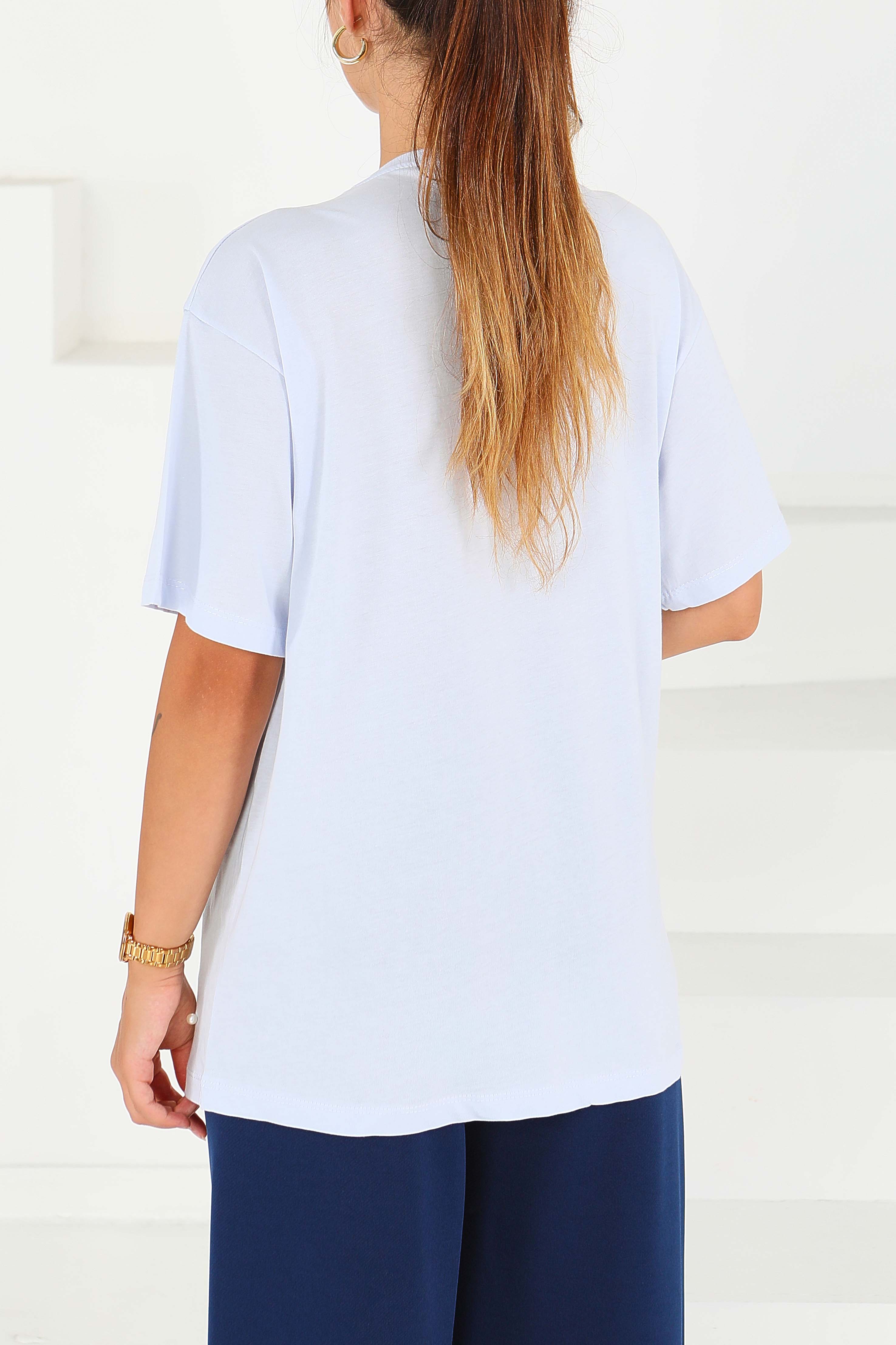 İncili Kısa Kollu T-Şhirt - 27544 - 4