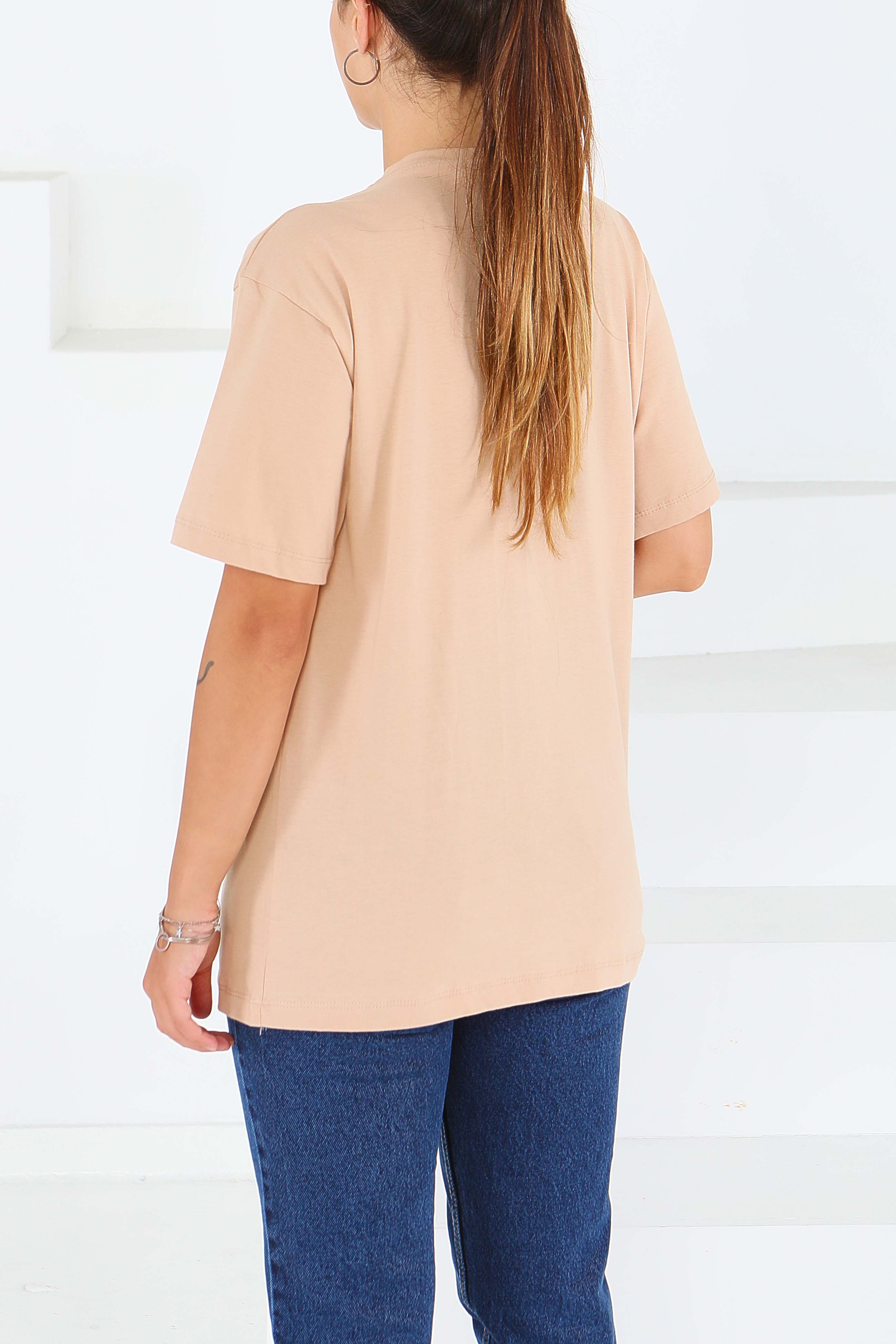 İncili Kısa Kollu T-Şhirt - 27574 - 5