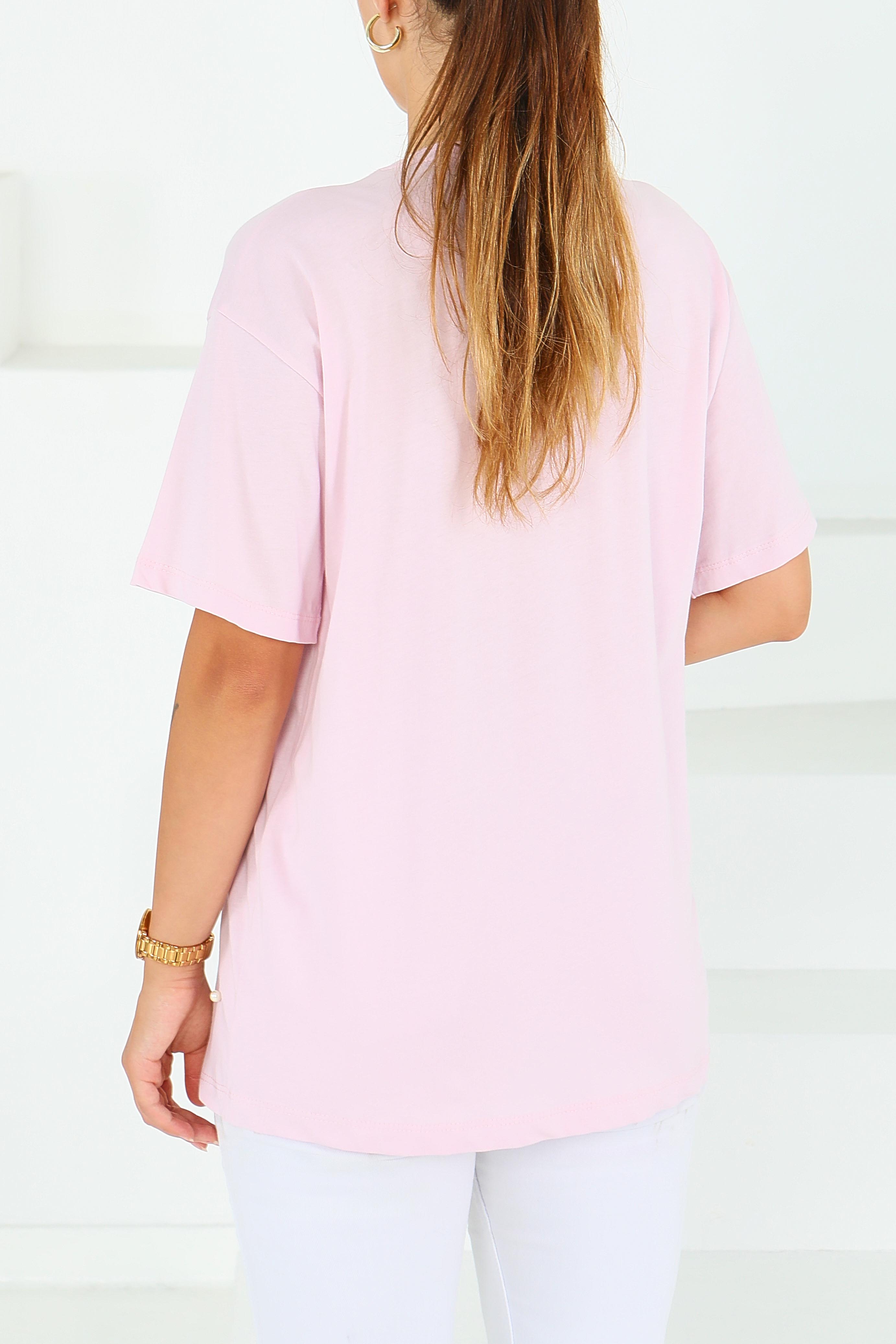 İncili Kısa Kollu T-Şhirt - 27544 - 5