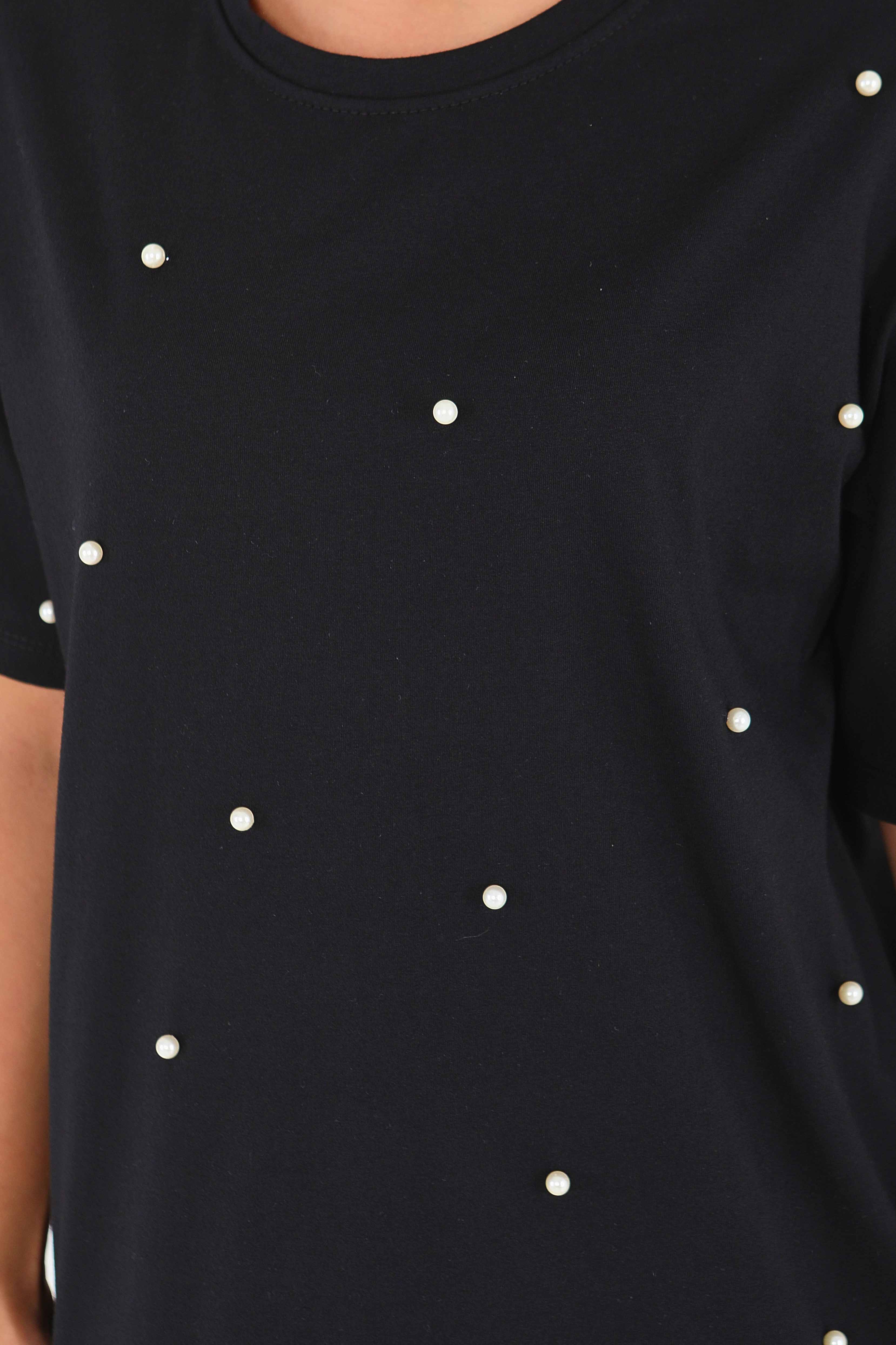 İncili Kısa Kollu T-Şhirt - 27544 - 3