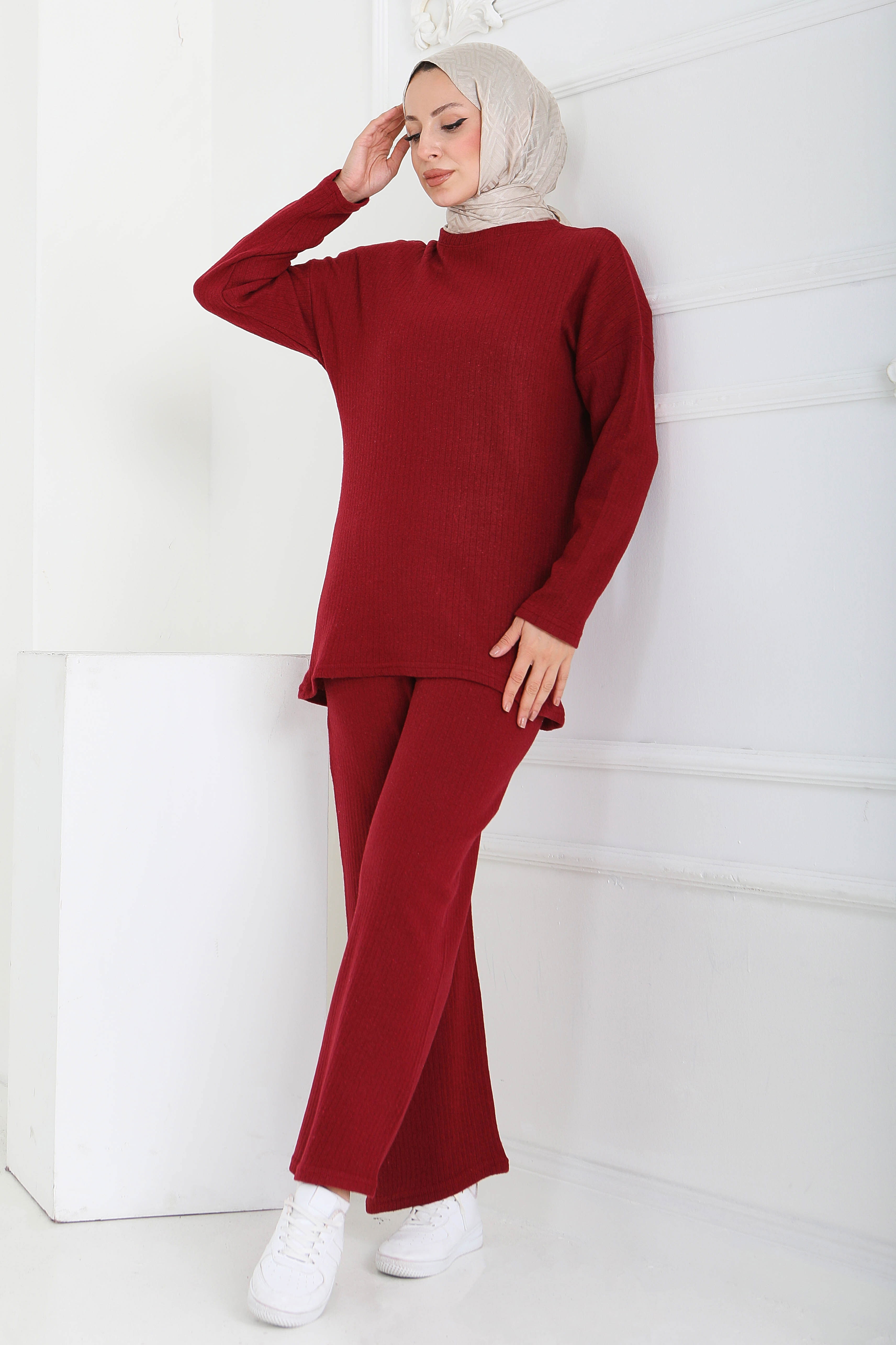 İnterlok Kaşkorse İkili Takım - 27837-BORDO - 1