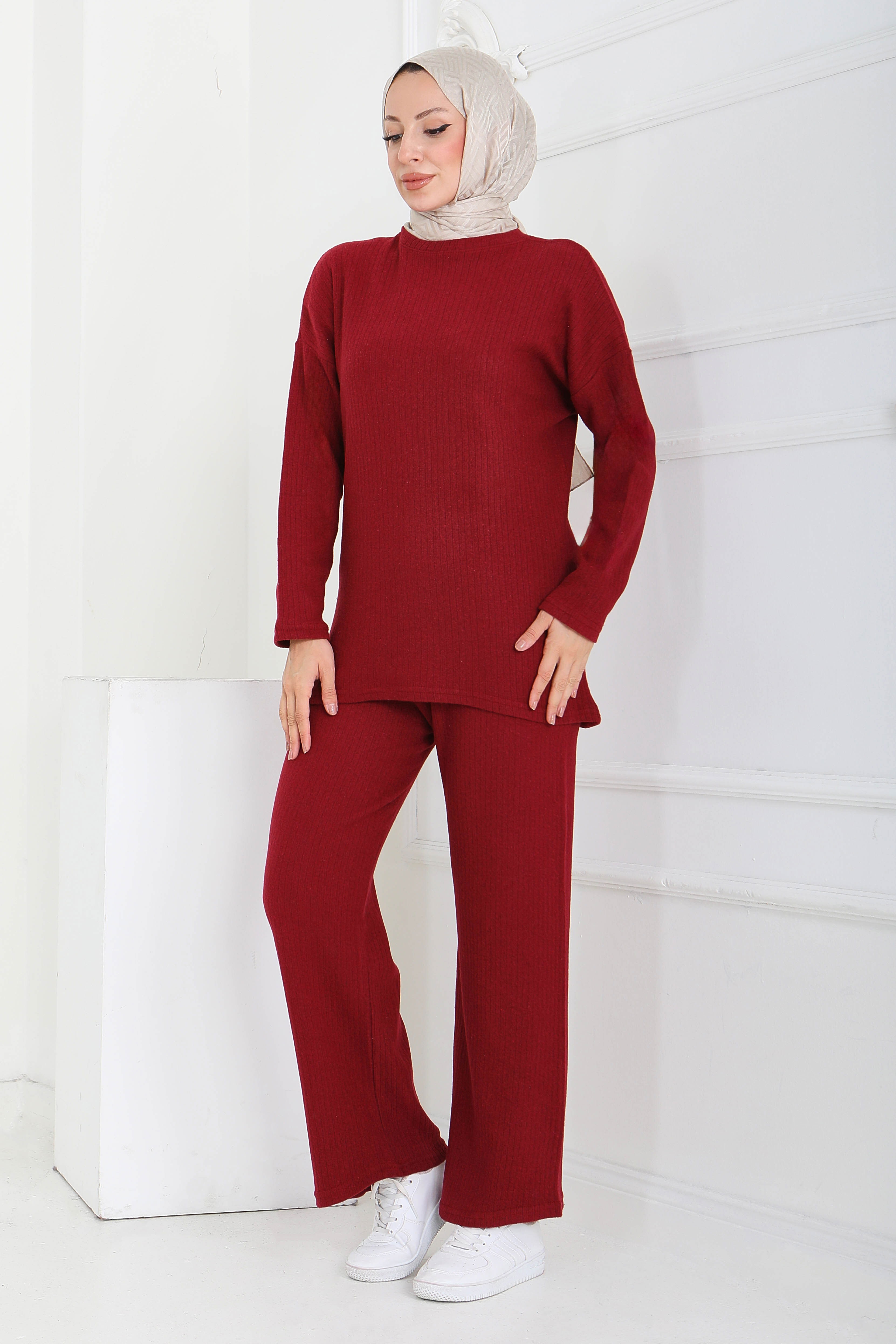 İnterlok Kaşkorse İkili Takım - 27837-BORDO - 2
