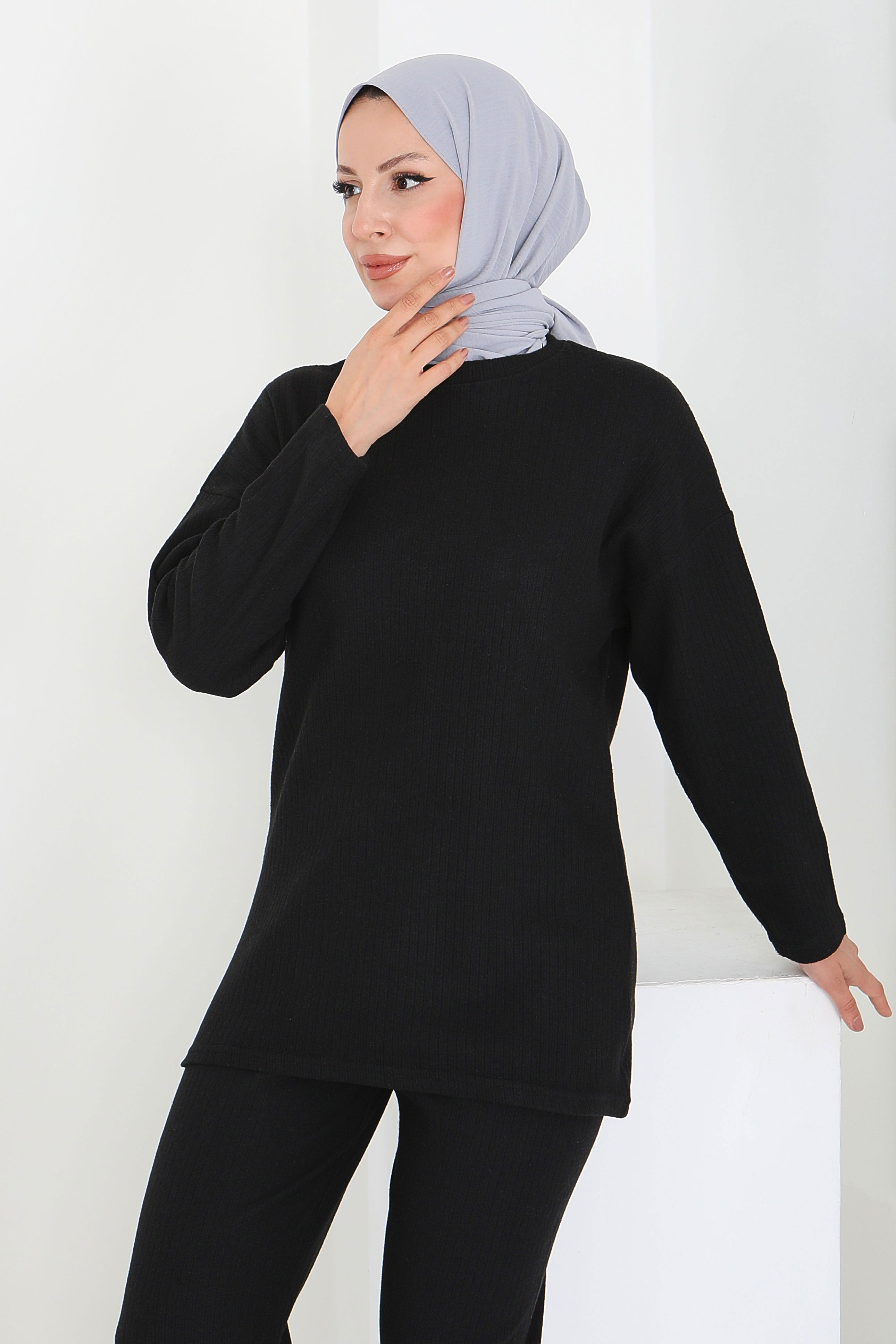 İnterlok Kaşkorse İkili Takım - 27837-SIYAH - 3