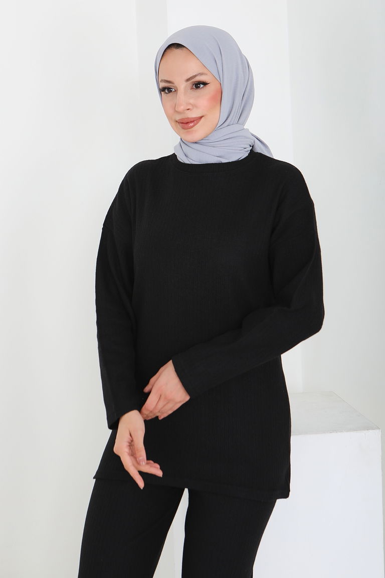 İnterlok Kaşkorse İkili Takım - 27837-SIYAH - TOFİSA