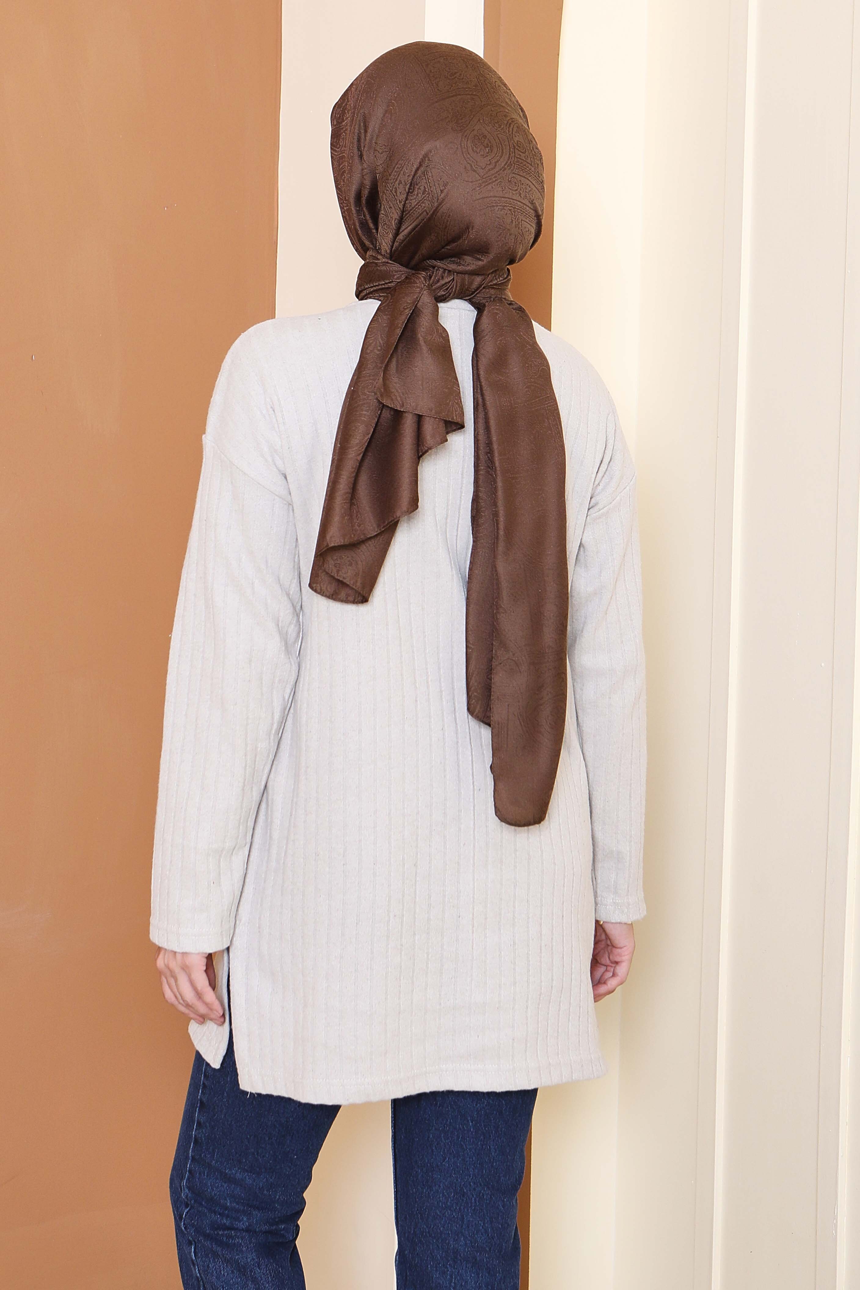İnterlok Yırtmaçlı Tunik - 27803-BEJ - 4