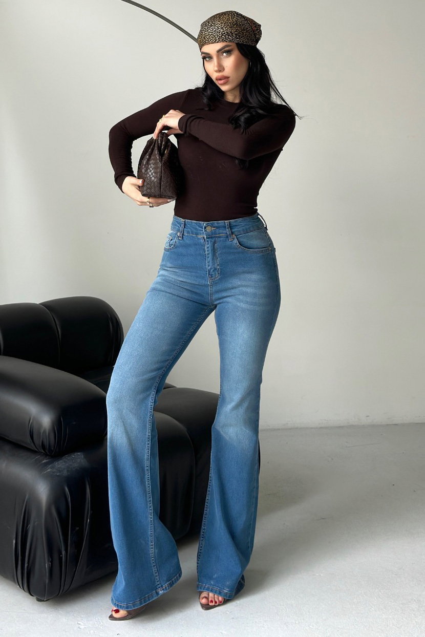 Ispanyol Kot Pantolon - 28282-MAVI - 3