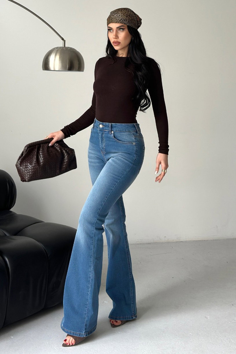 Ispanyol Kot Pantolon - 28282-MAVI - 5