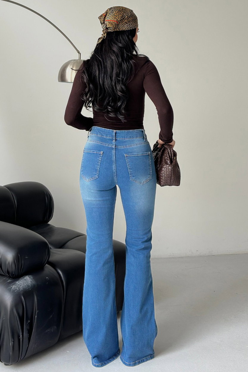 Ispanyol Kot Pantolon - 28282-MAVI - 6