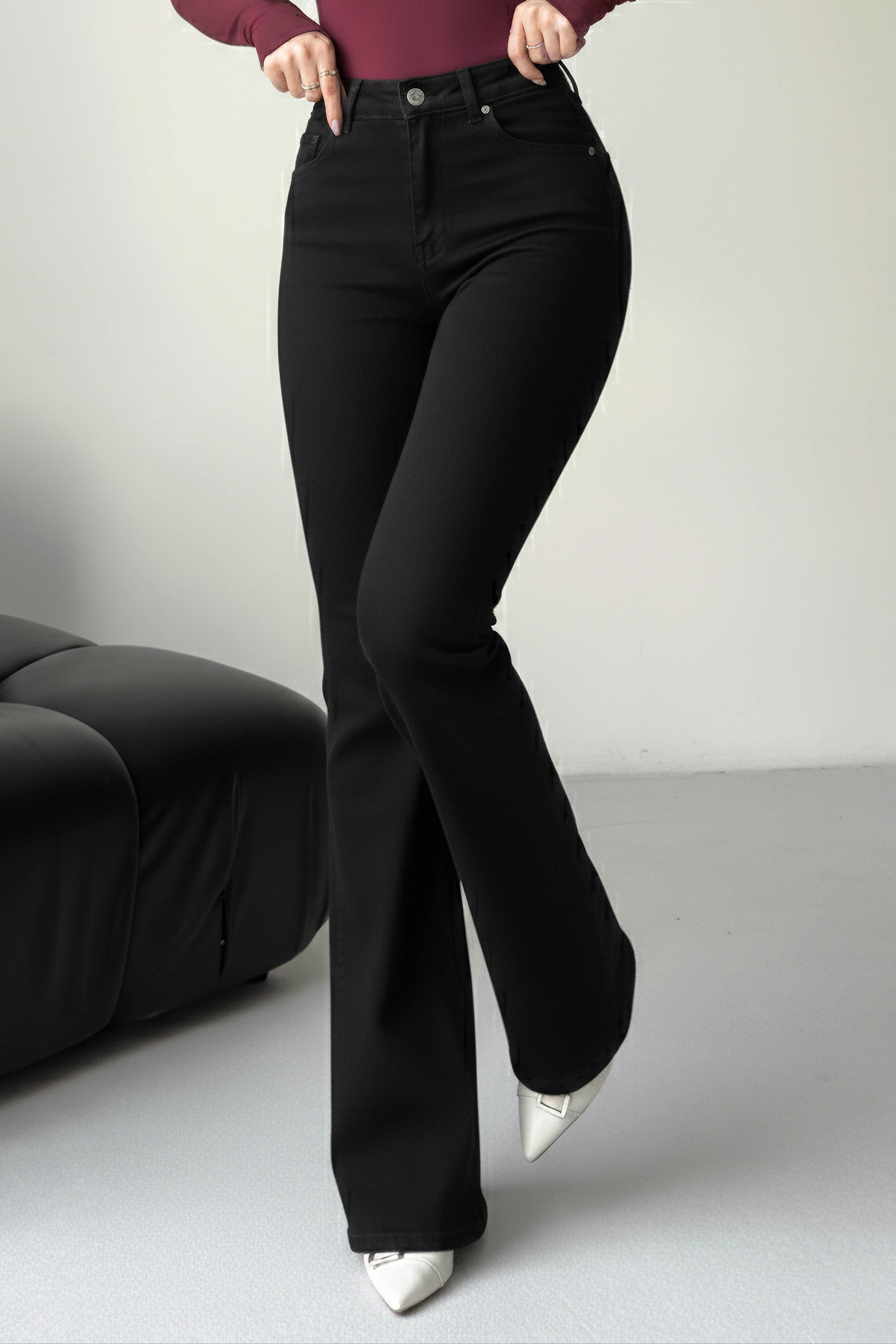 Ispanyol Kot Pantolon - 28282-SIYAH - 2