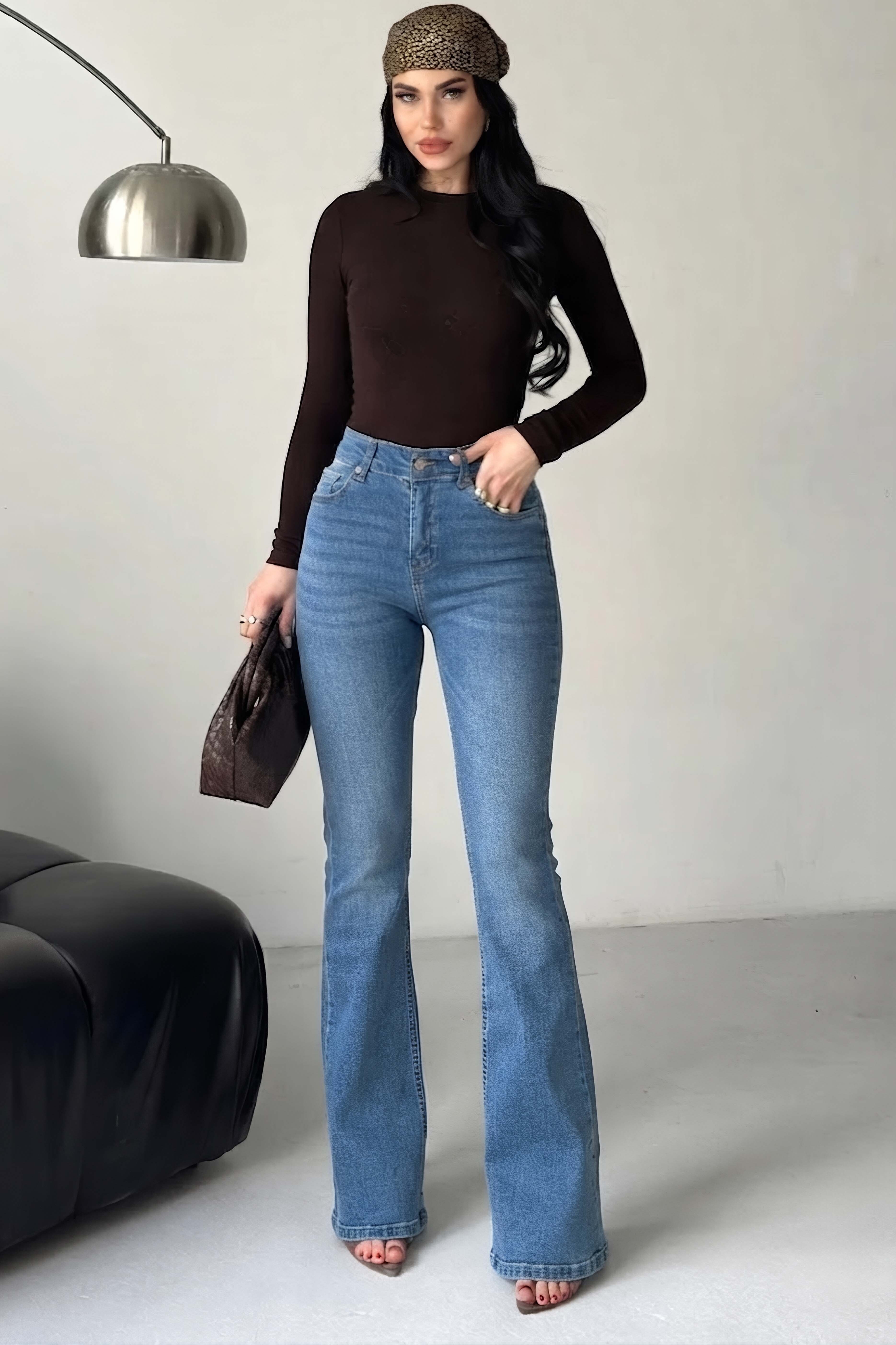 Ispanyol Kot Pantolon Buz Mavi - 28282-BUZ-MAVI - 1