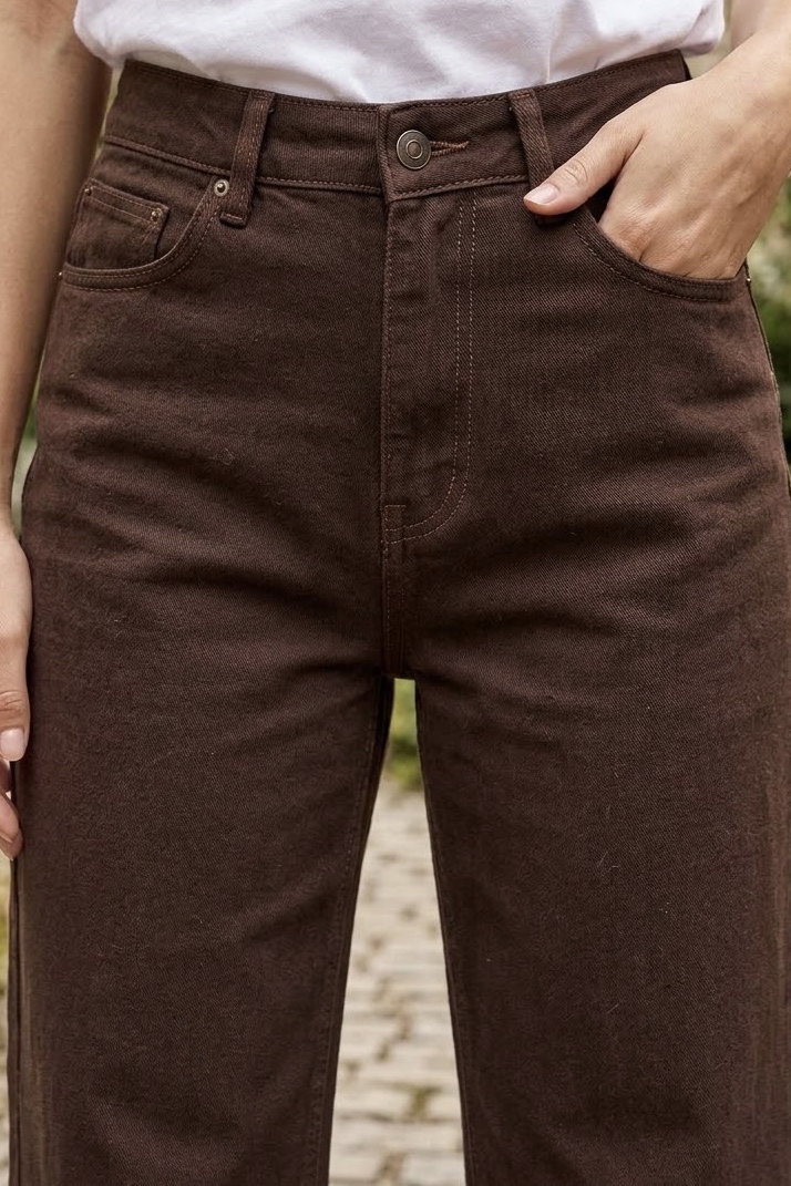 İspanyol Paça Kot Pantolon Kahve - 29073-KAHVE - 3