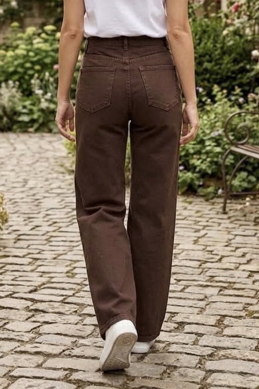 İspanyol Paça Kot Pantolon Kahve - 29073-KAHVE - 4