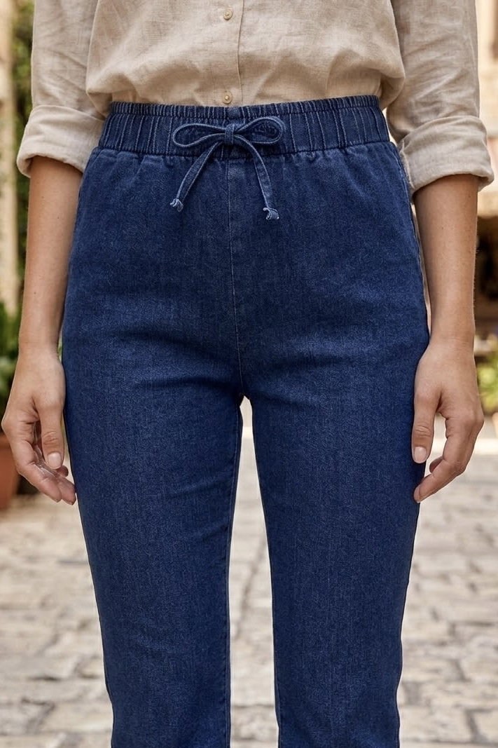 İspanyol Paça Kot Pantolon Lacivert - 28575-LACIVERT - 2
