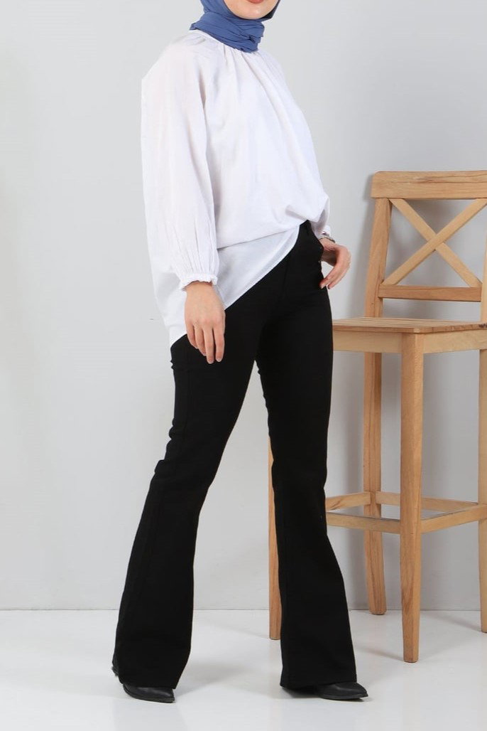 İspanyol Paça Kot Pantolon Siyah - 27259 - 2