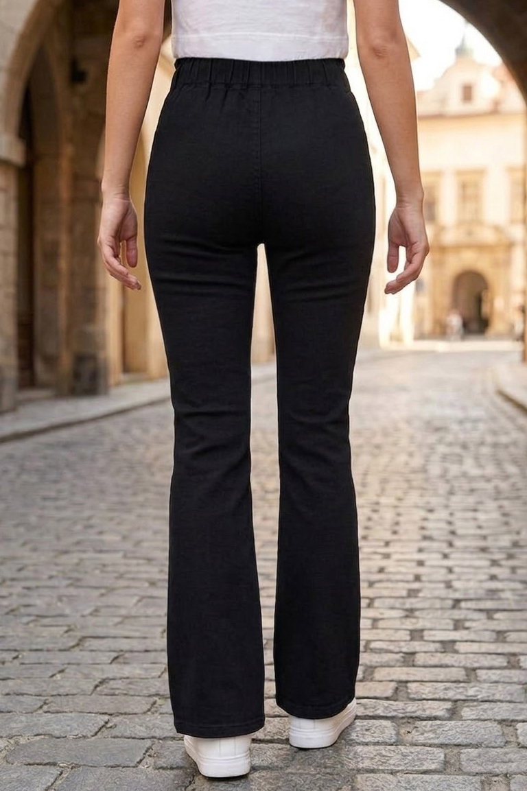 İspanyol Paça Kot Pantolon Siyah - 28575-SIYAH - 2
