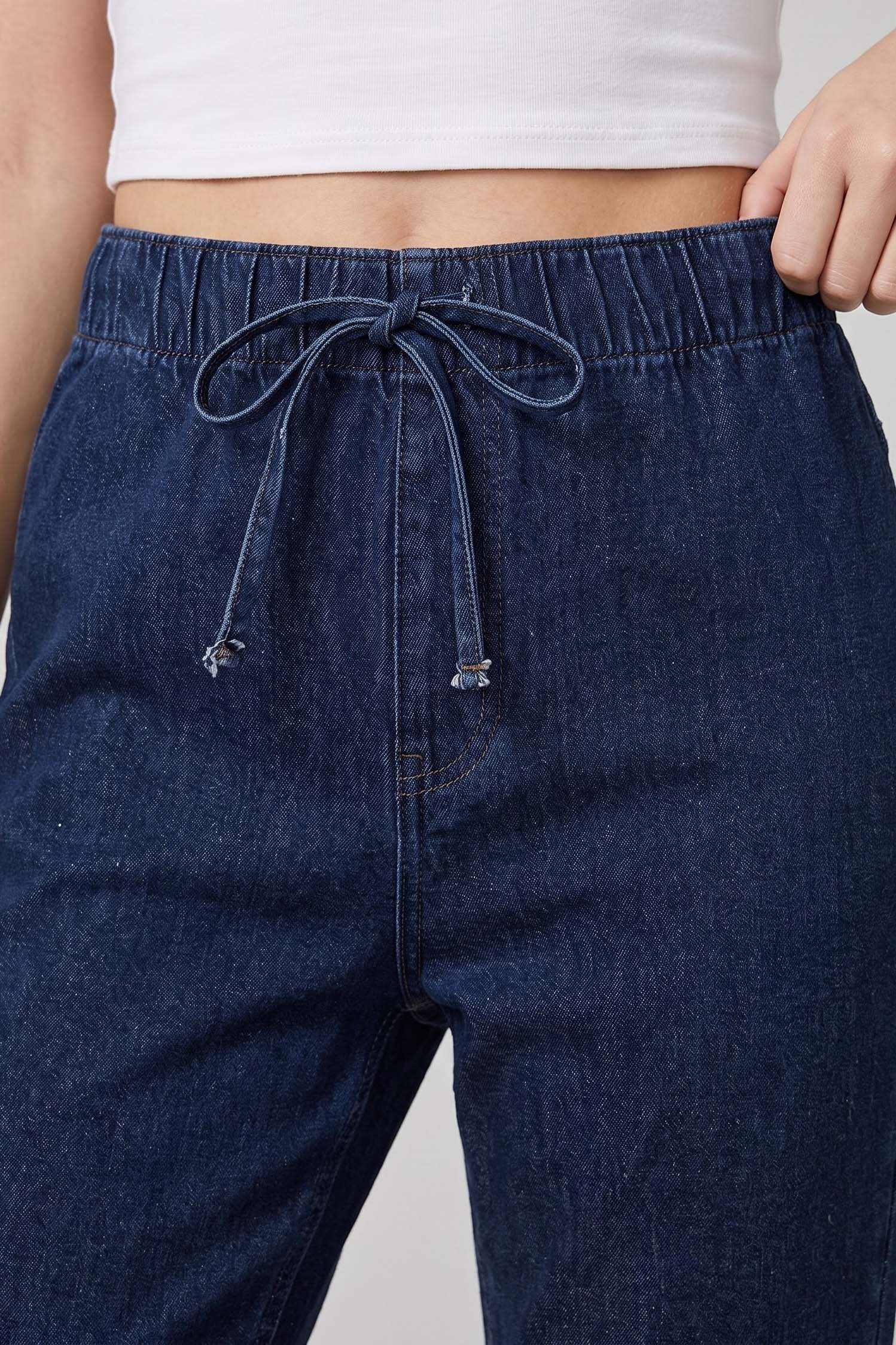 İspanyol Paça Likralı Kot Pantolon Lacivert - 29232-LACIVERT - 4