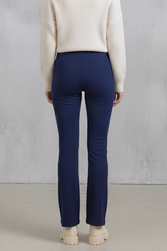 İspanyol Paça Yüksek Bel Raporlu Tayt - 27980-LACIVERT - TOFİSA