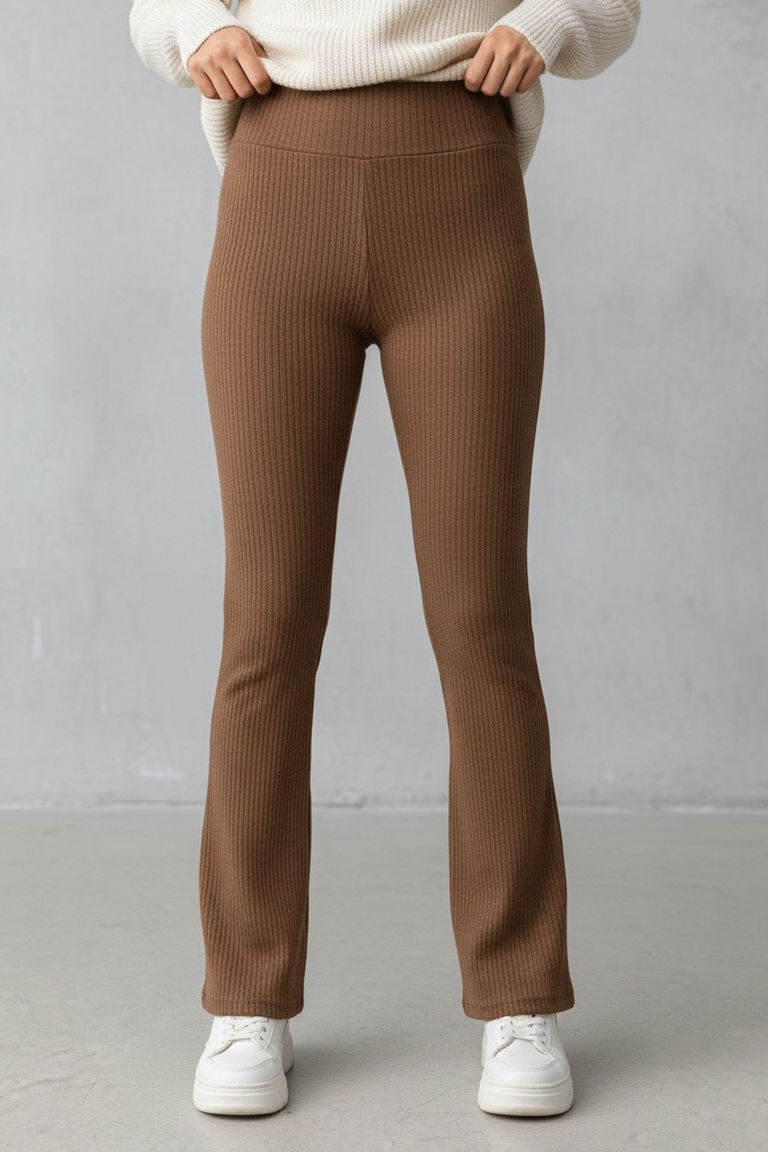 İspanyol Paça Yüksek Bel Raporlu Tayt - 27980-TABA - TOFİSA