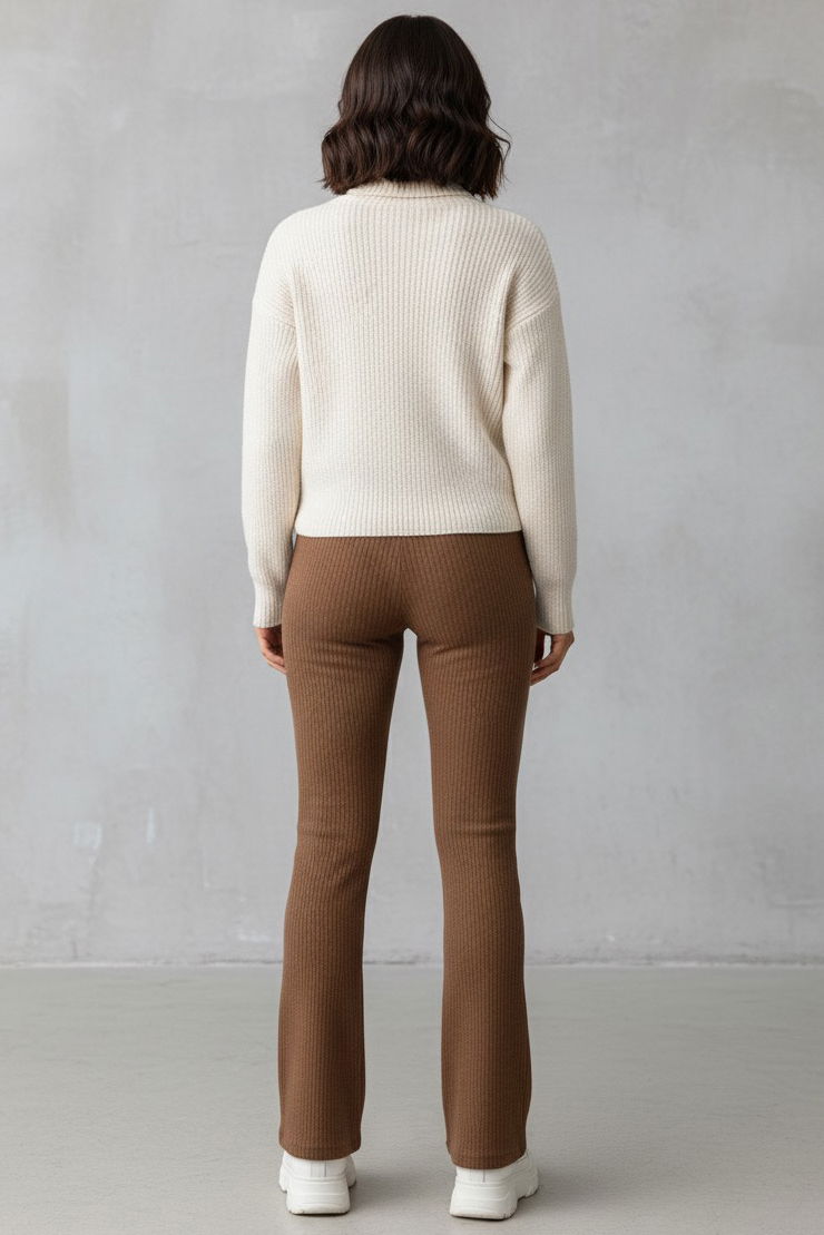 İspanyol Paça Yüksek Bel Raporlu Tayt - 27980-TABA - TOFİSA