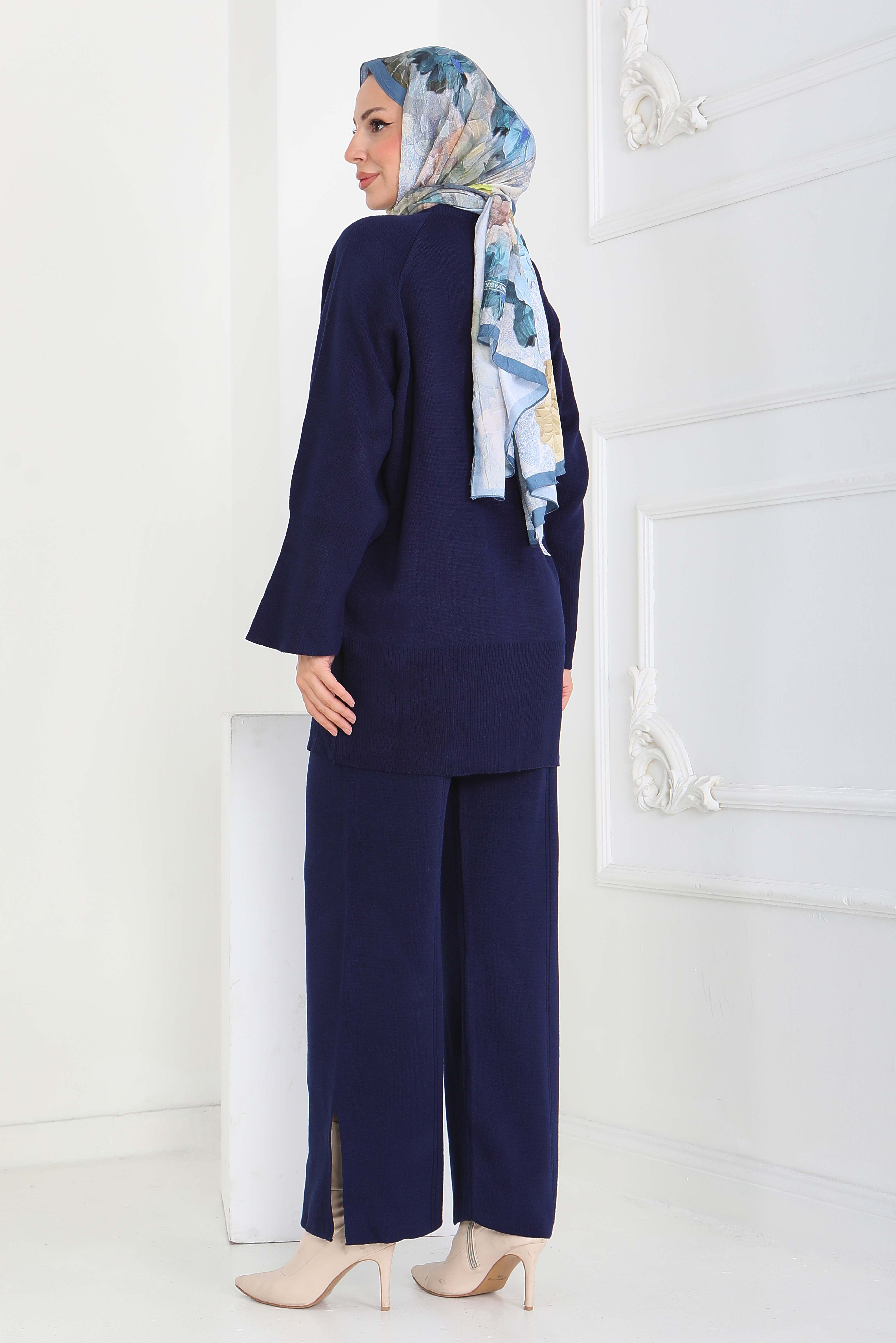 İtalyan Kollu Triiko Takım - 27933-LACIVERT - 4