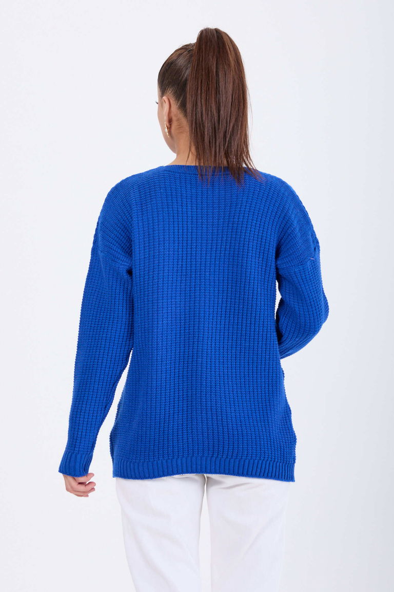 Kabarcıklı Düğmeli Triko Hırka - 27658 - TOFİSA