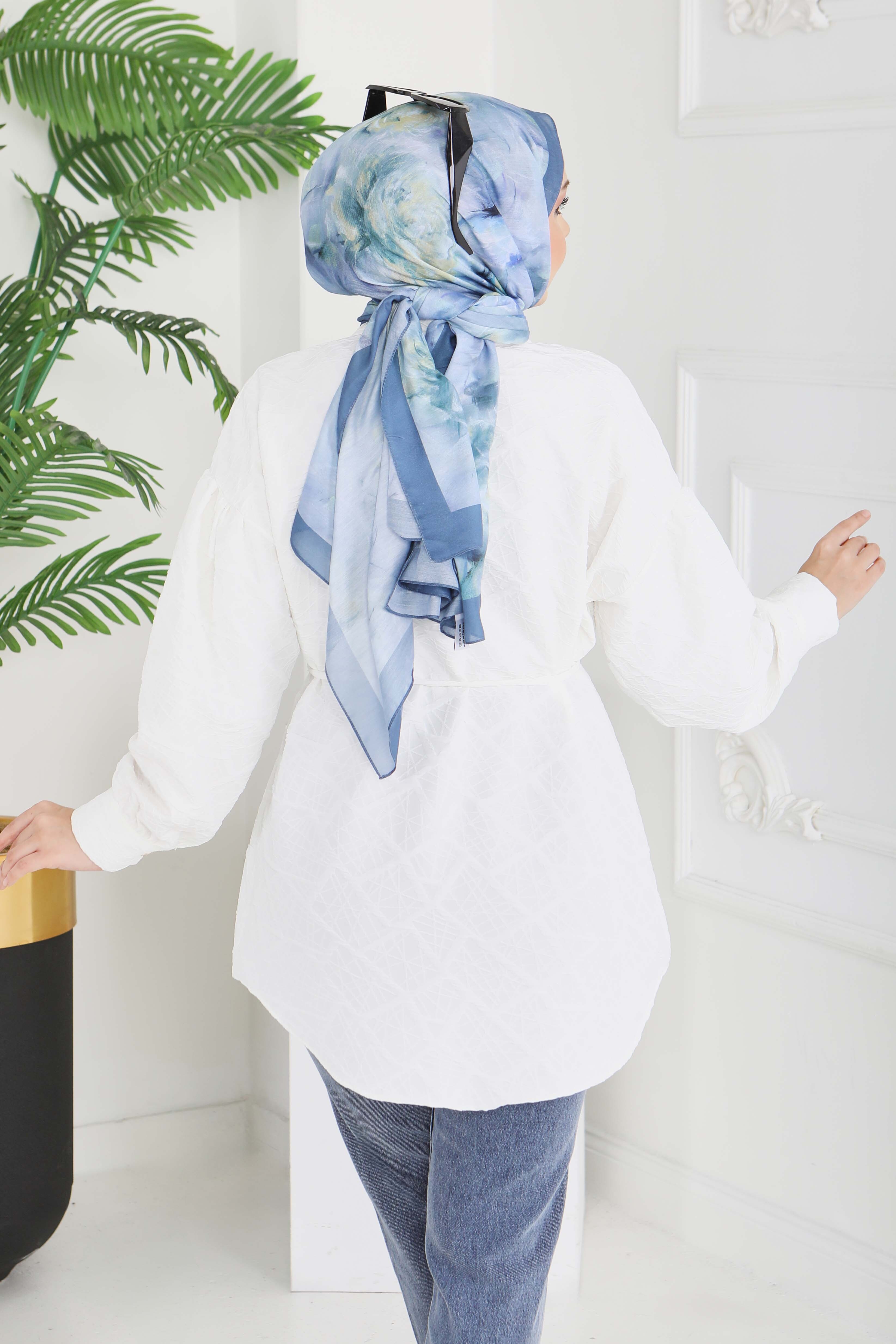 Kabartma Detaylı Düğmeli Tunikq - 28205-BEYAZ - 6