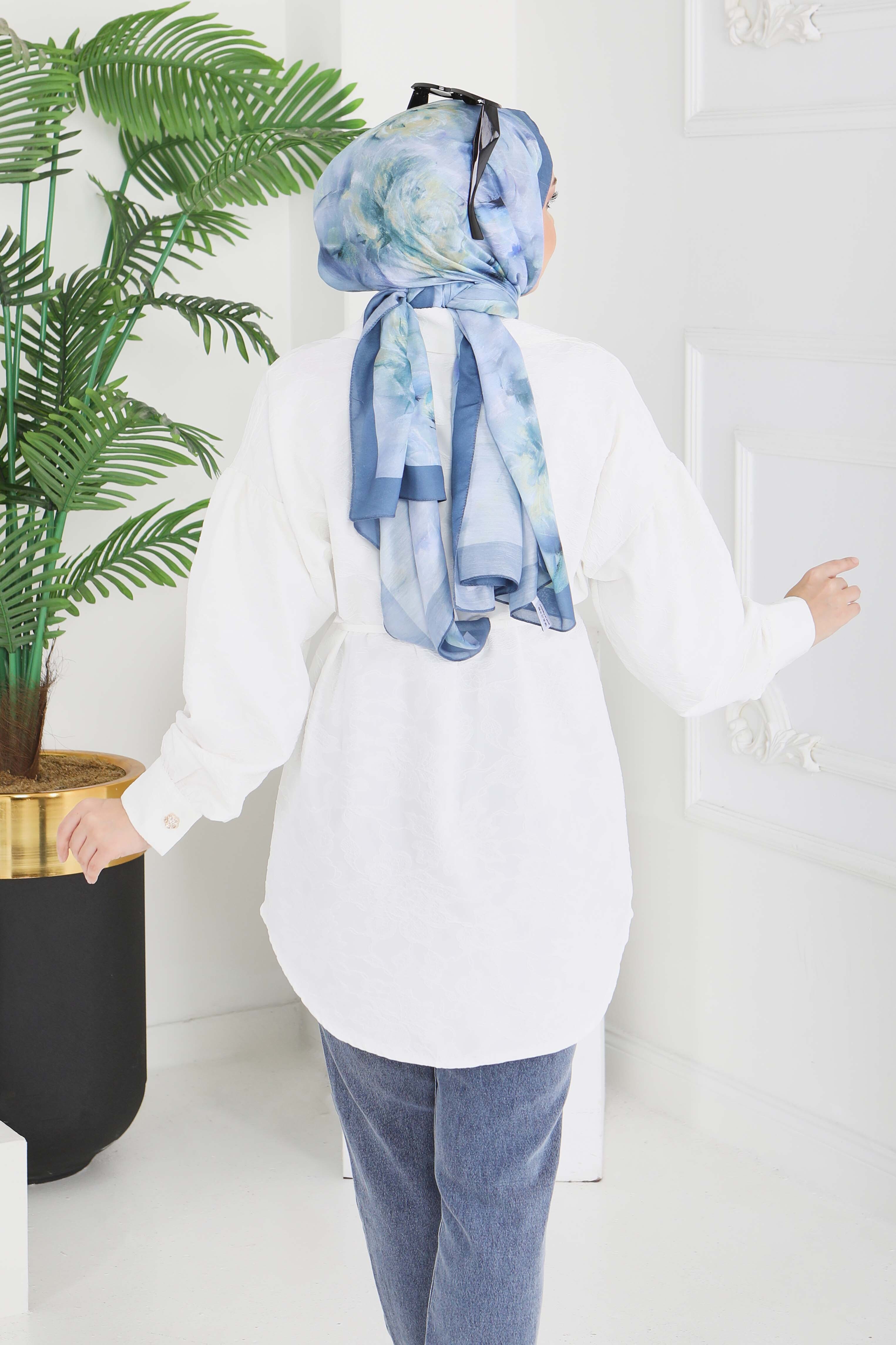 Kabartma Detaylı Düğmeli Tunikq - 28206-BEYAZ - 5