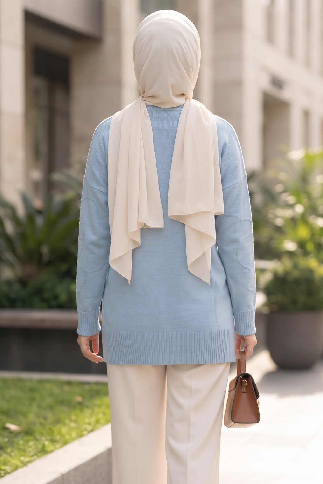 Kabartma Detaylı Triko Tunik Bebe Mavi - 29282-BEBE-MAVI - 3