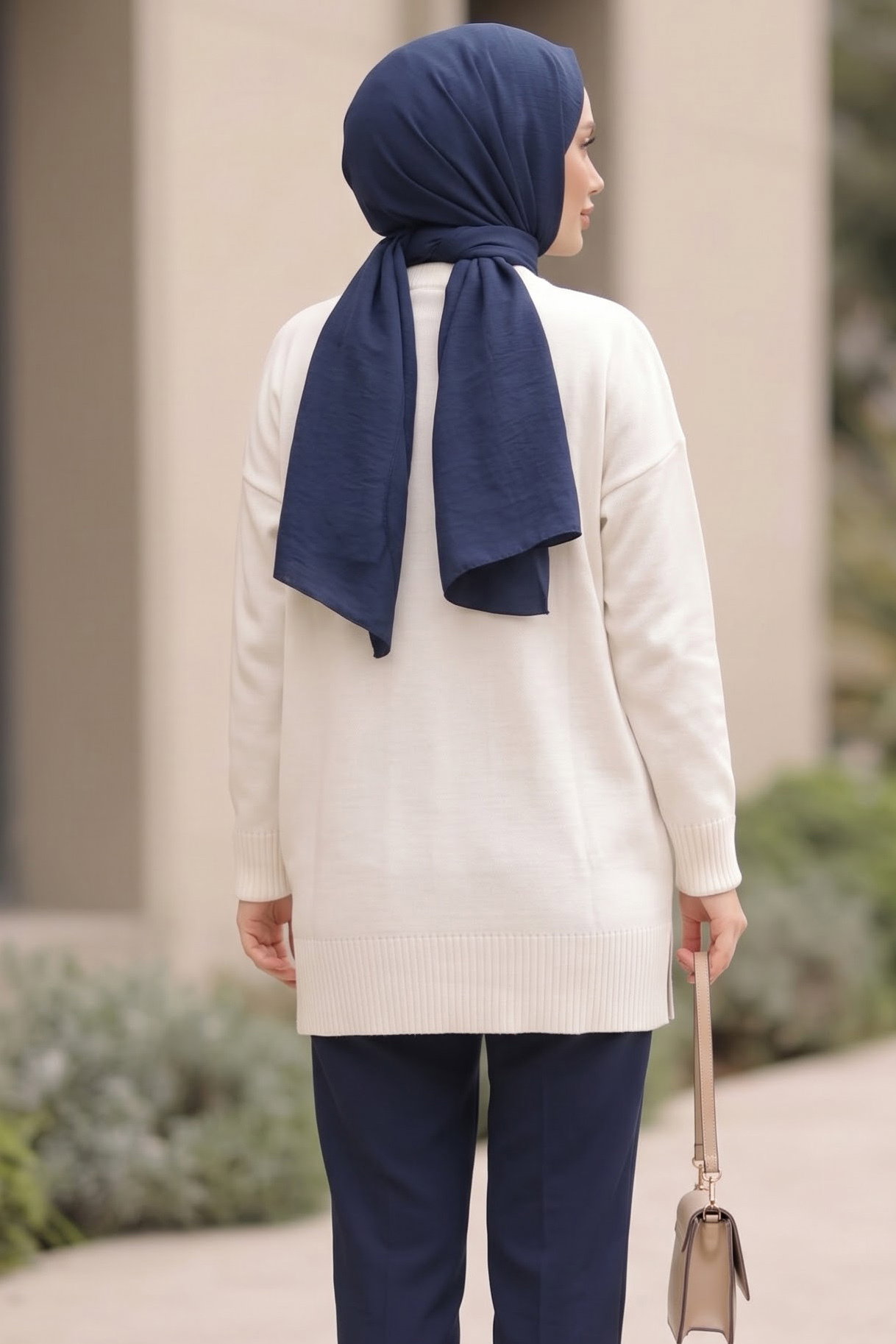 Kabartma Detaylı Triko Tunik Ekru - 29283-EKRU - 3