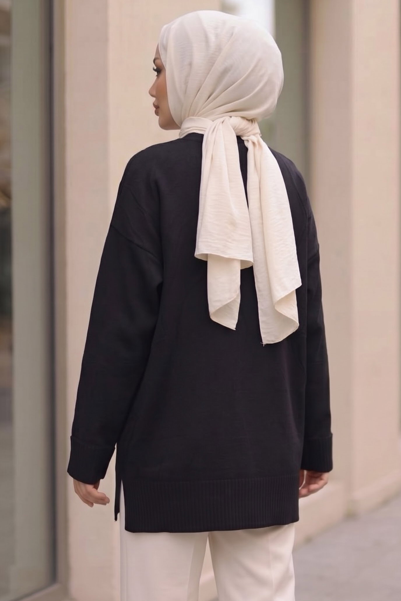 Kabartma Detaylı Triko Tunik Siyah - 29283-SIYAH - 3