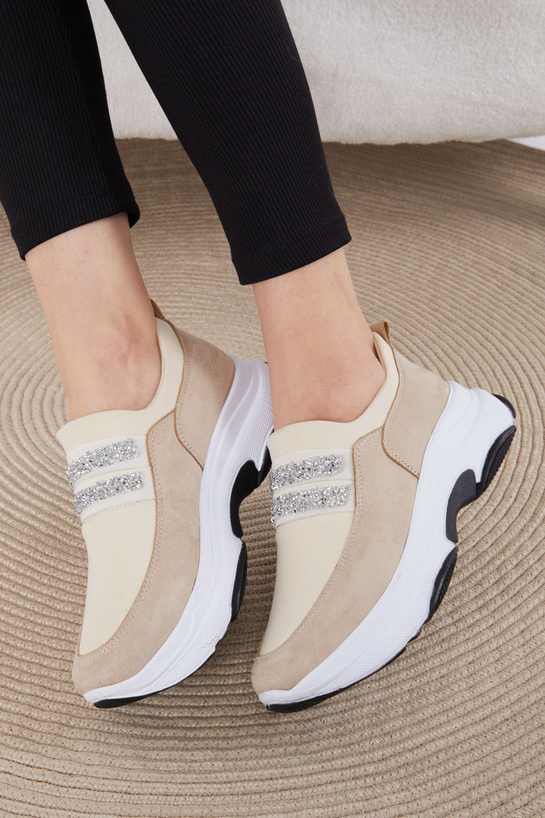 Kadın Bej Spor Ayakkabı - 24724 - TOFİSA