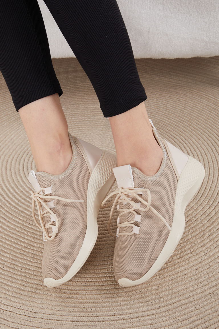 Kadın Bej Spor Ayakkabı - 27071 - TOFİSA